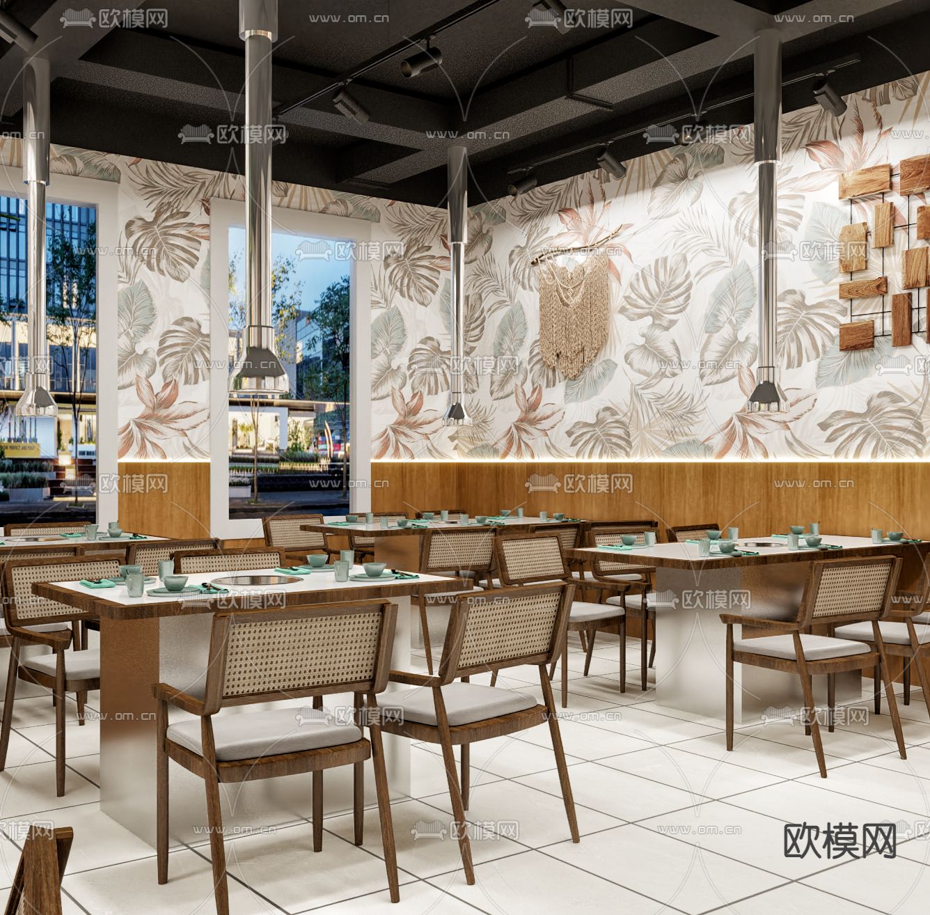 泰式烤肉店3d模型下载（渲染图1）