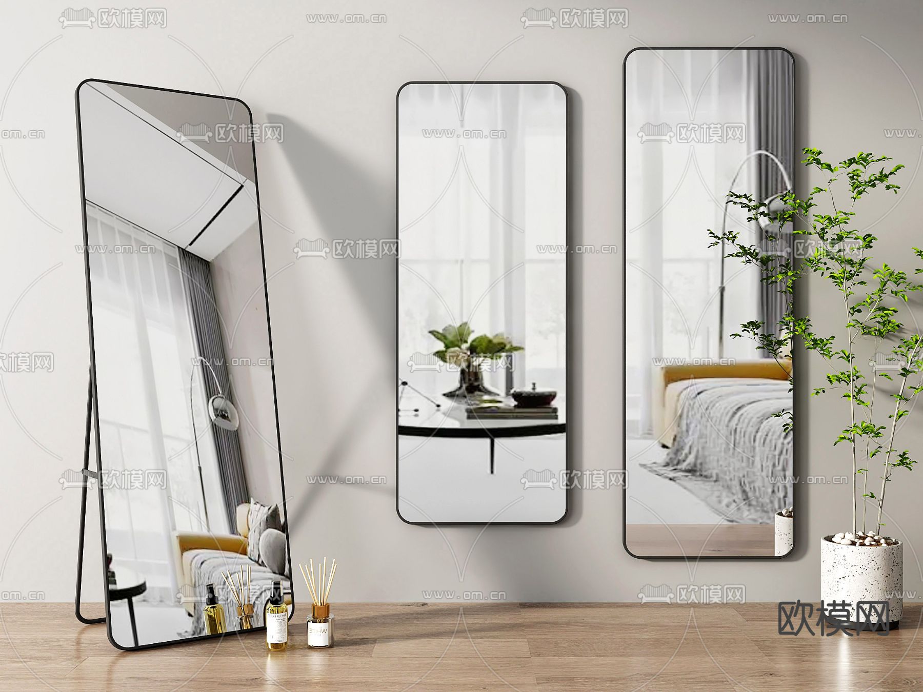 镜子 穿衣镜 落地镜 全身镜3d模型下载