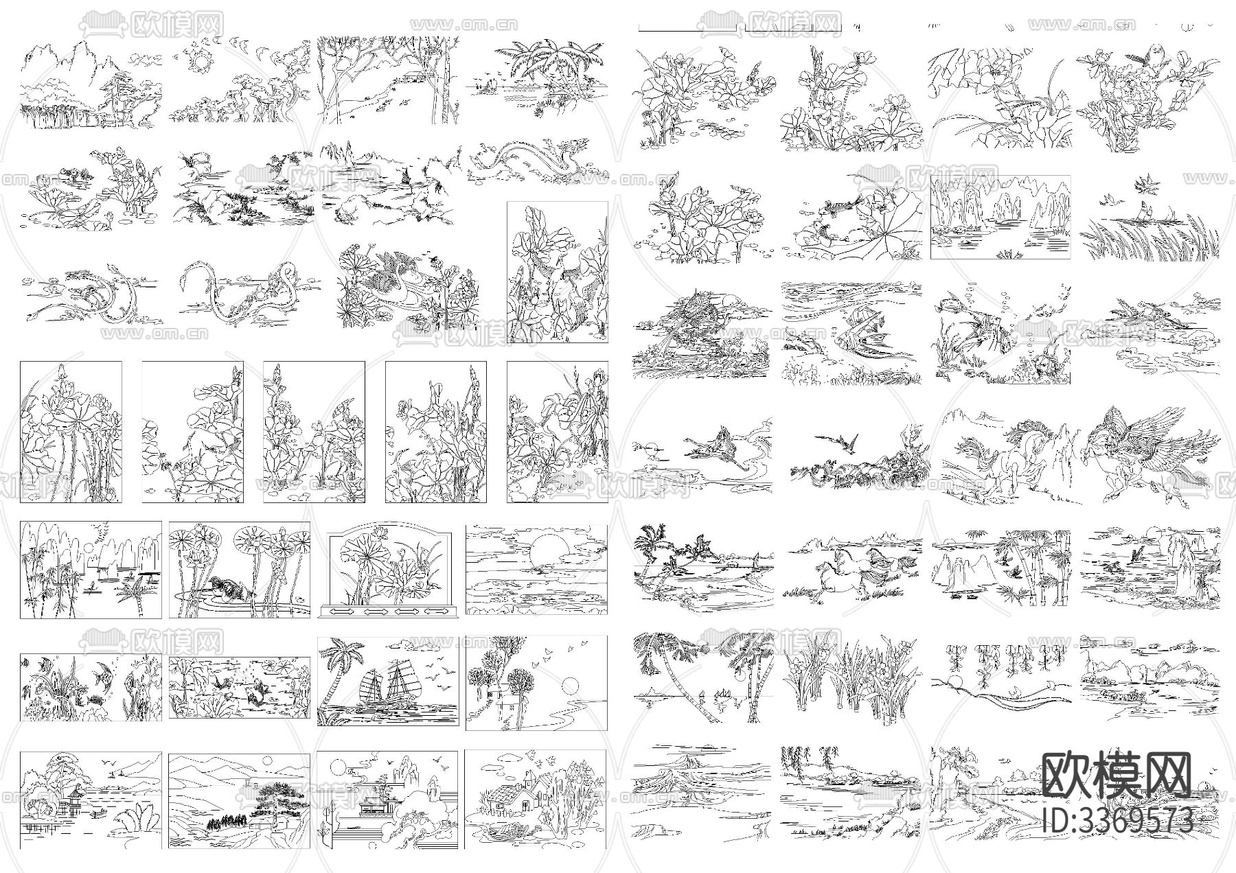 中式雕花cad图库下载（渲染图7）