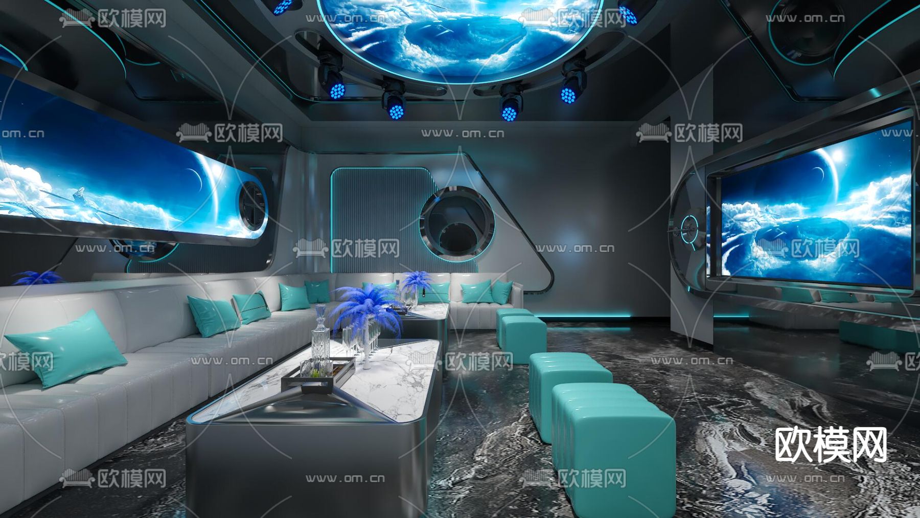 kTV包厢 夜总会 酒吧3d模型下载（渲染图1）