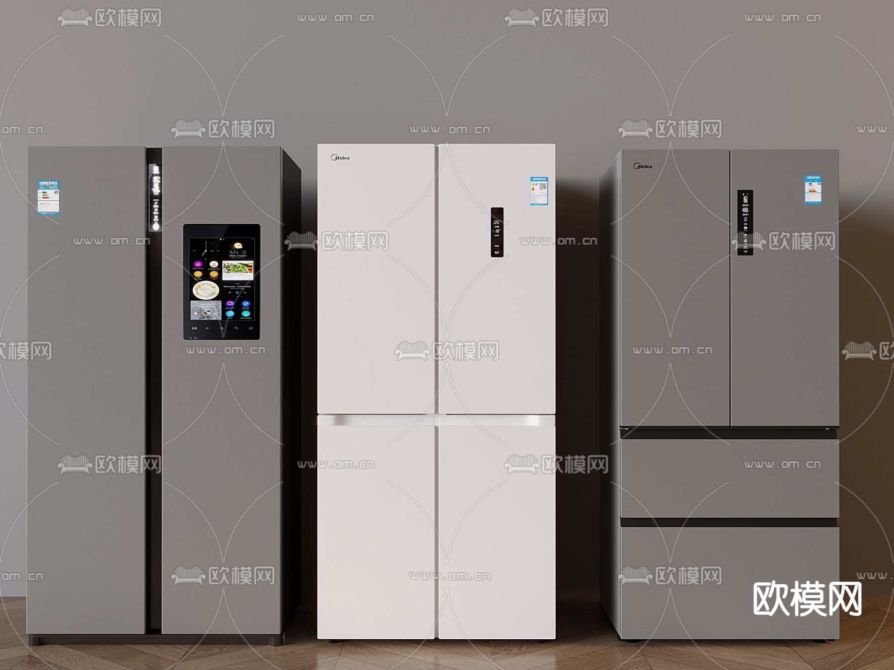 双门冰箱 智能冰箱3d模型下载