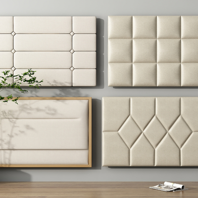  软包靠背 床头靠背su模型 