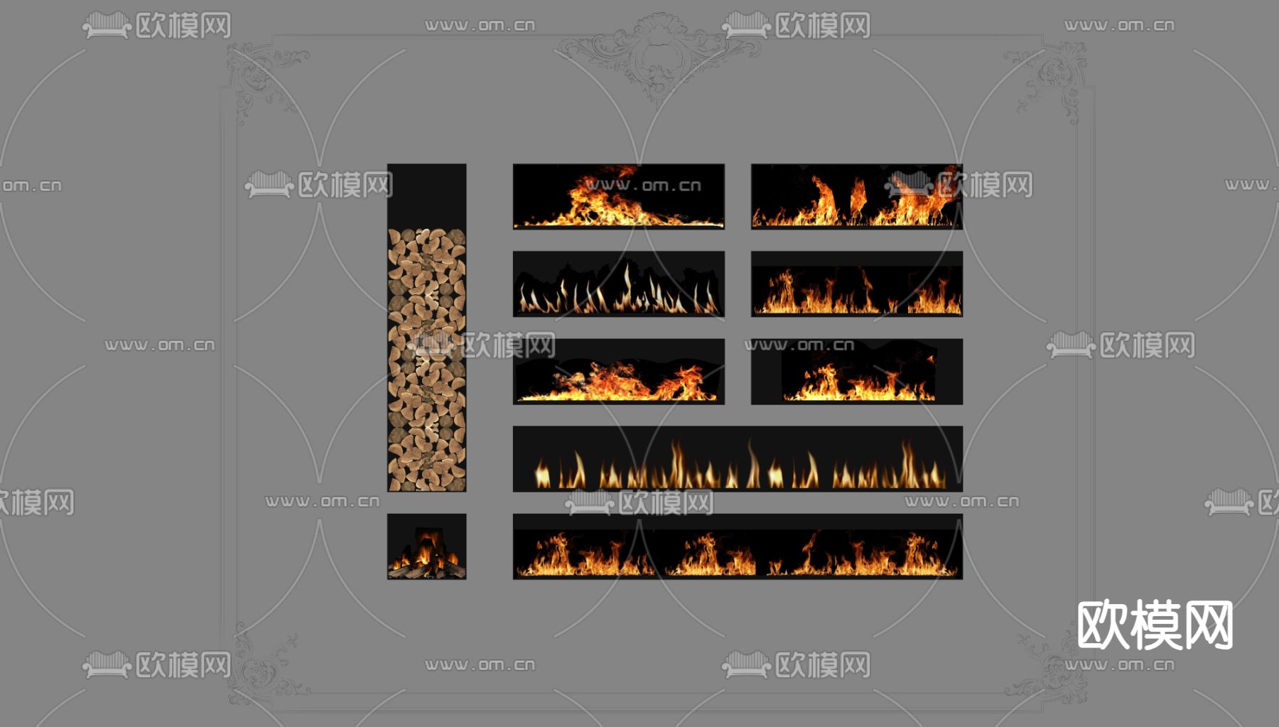 现代壁炉su模型下载（渲染图1）