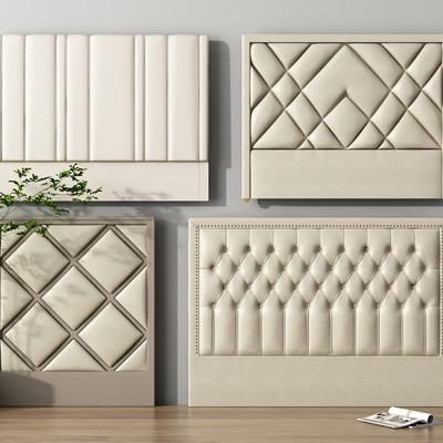  软包靠背 床头靠背su模型 