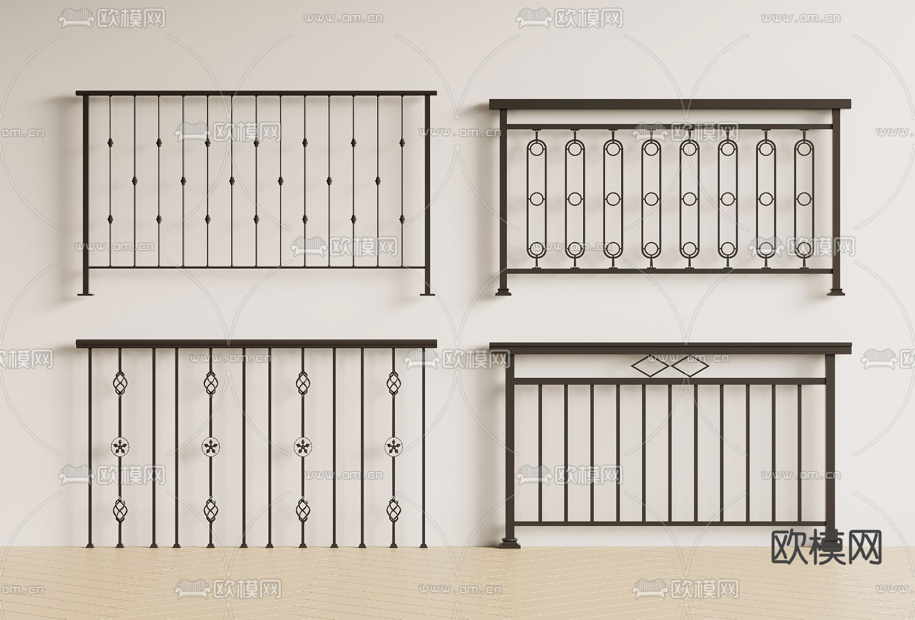 铁艺栏杆 护栏 栅栏3d模型下载