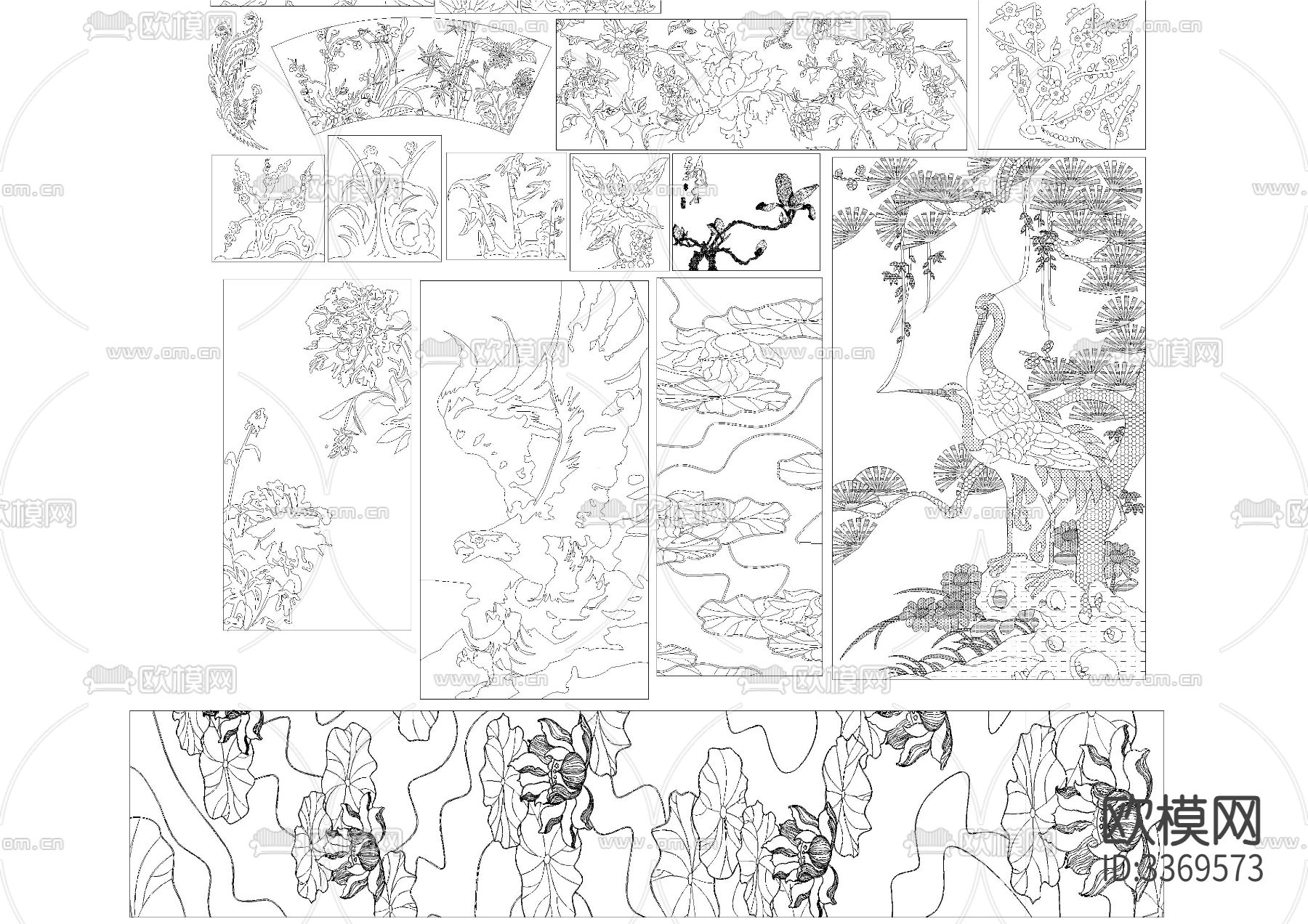中式雕花cad图库下载（渲染图4）