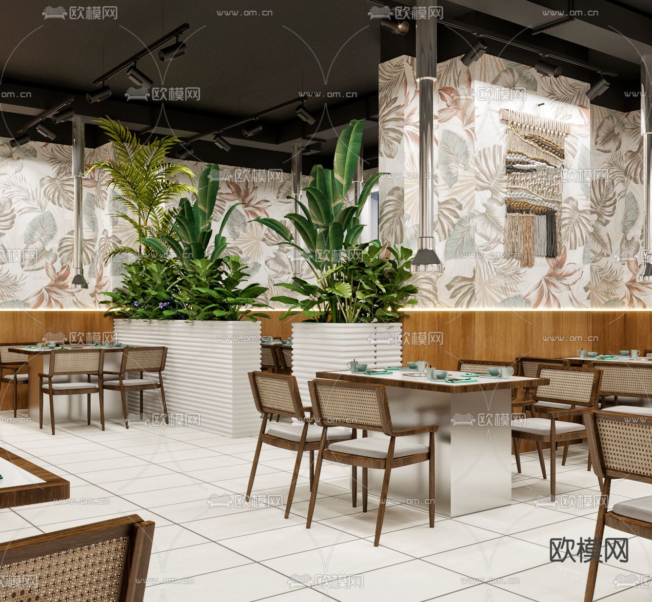 泰式烤肉店3d模型下载（渲染图2）