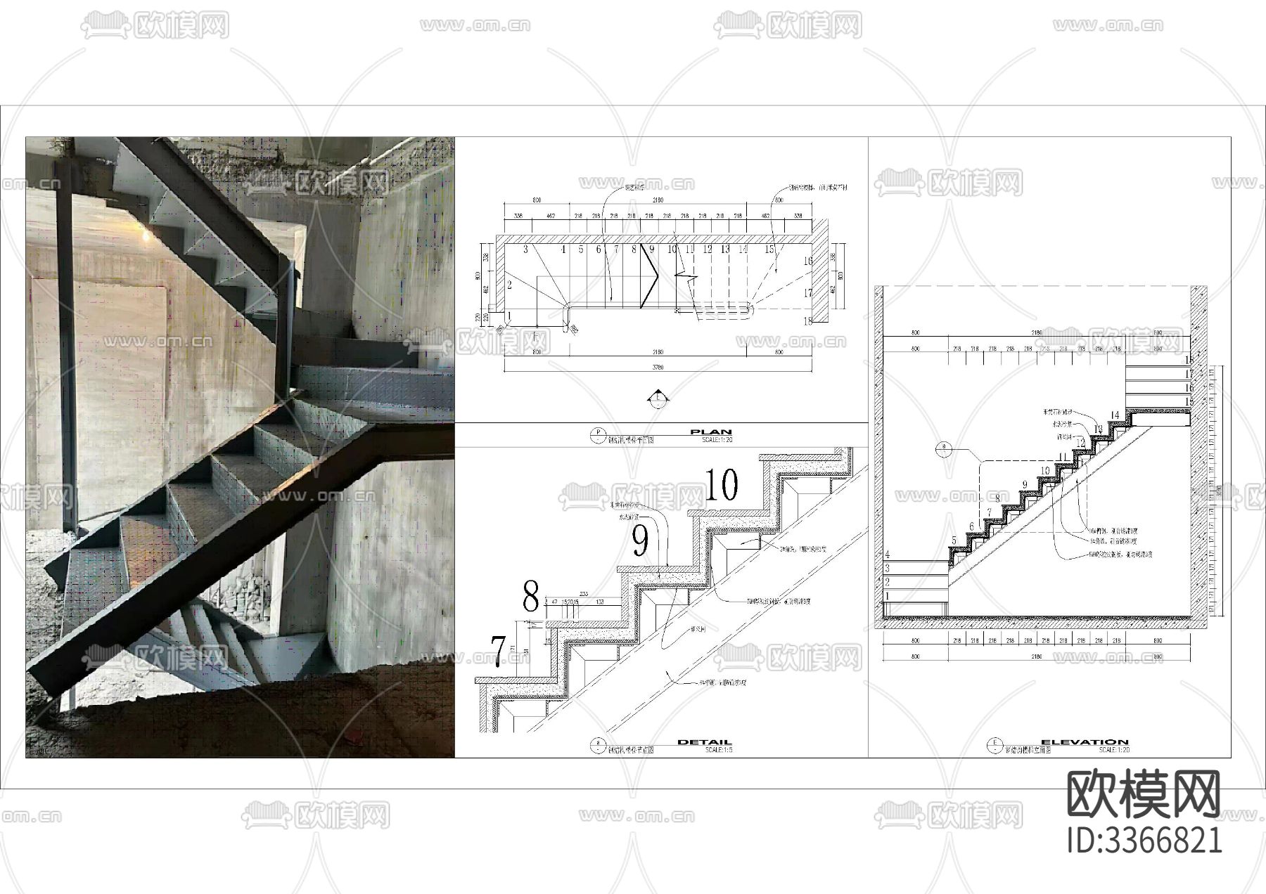 钢结构楼梯节点cad大样图下载