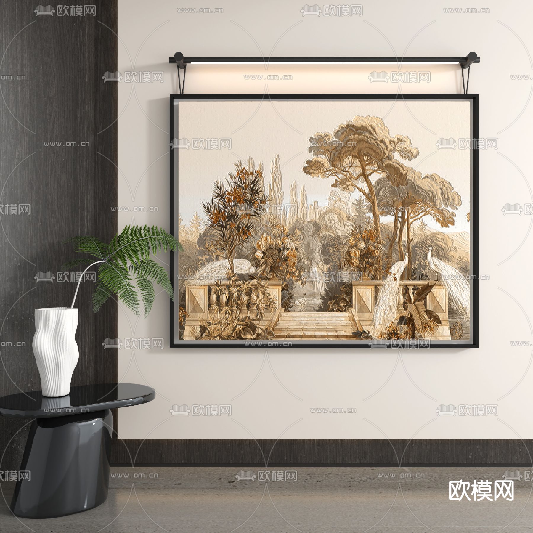 简欧装饰画su模型下载（渲染图2）