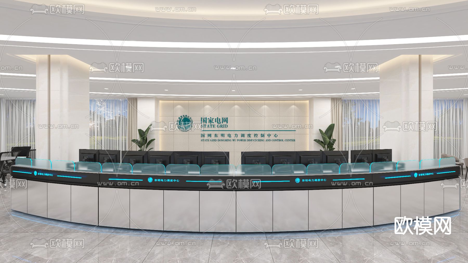 监控室 指挥控制中心3d模型下载（渲染图4）