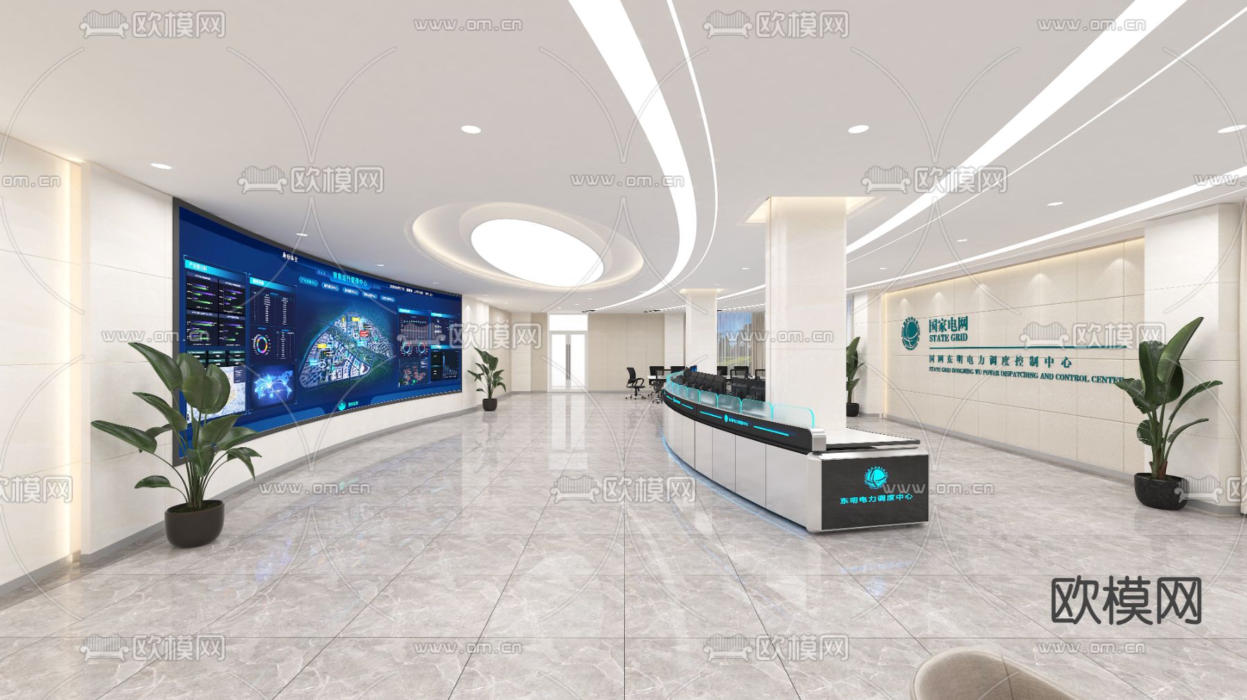 监控室 指挥控制中心3d模型下载（渲染图3）