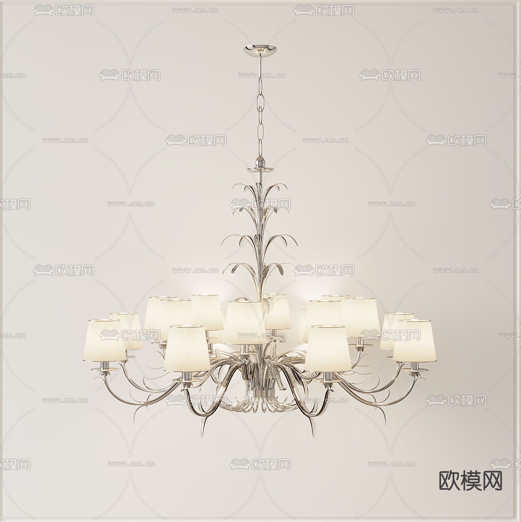 简欧吊灯 多头吊灯3d模型下载