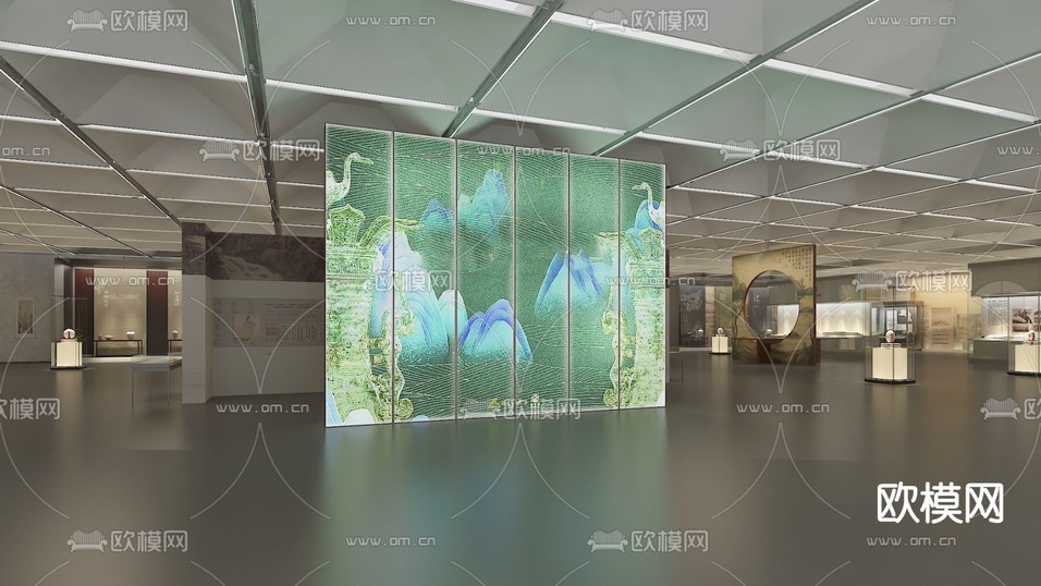 新中式器皿博物馆3d模型下载(渲染图3)