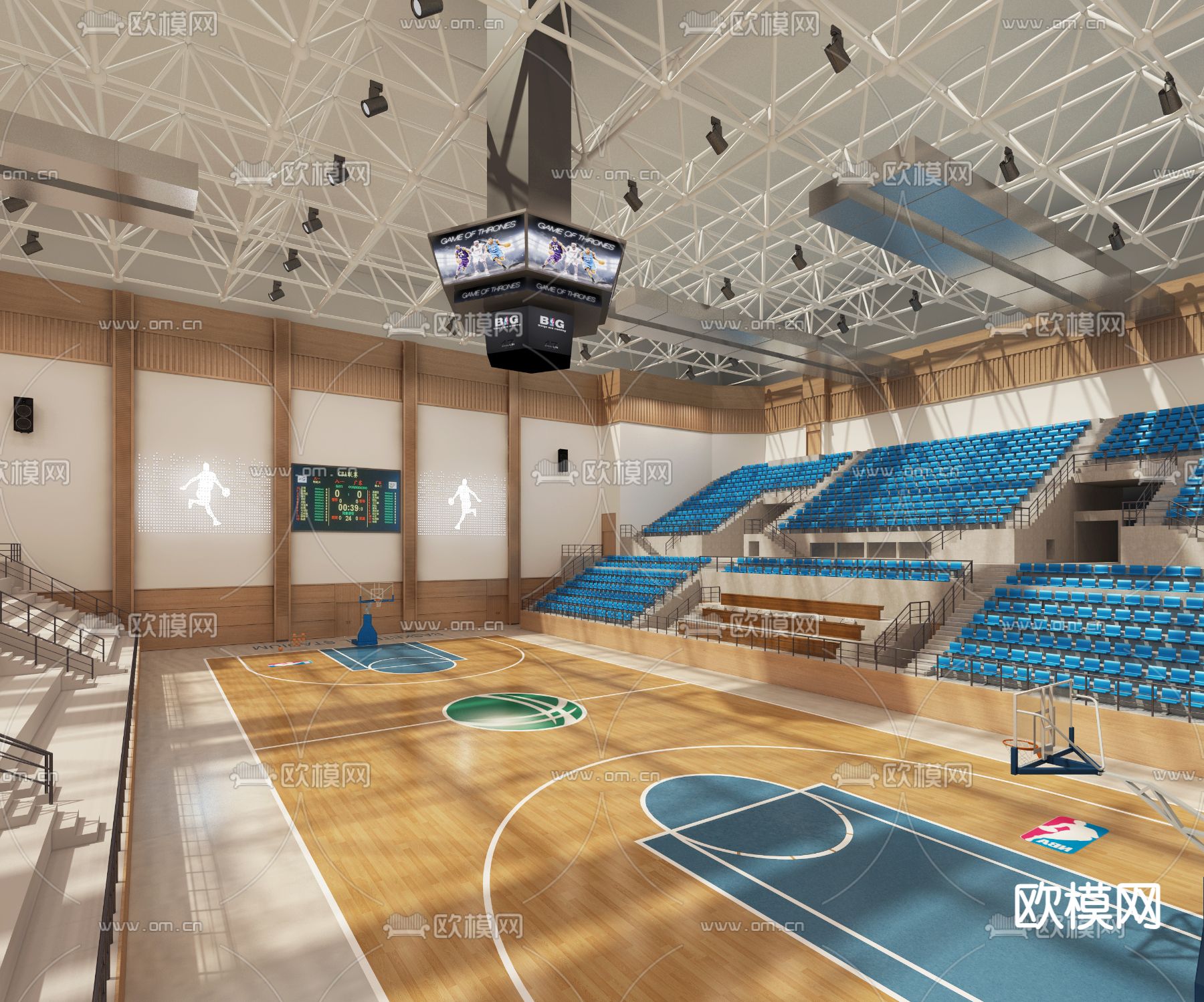 体育馆 篮球场3d模型-Pic-2