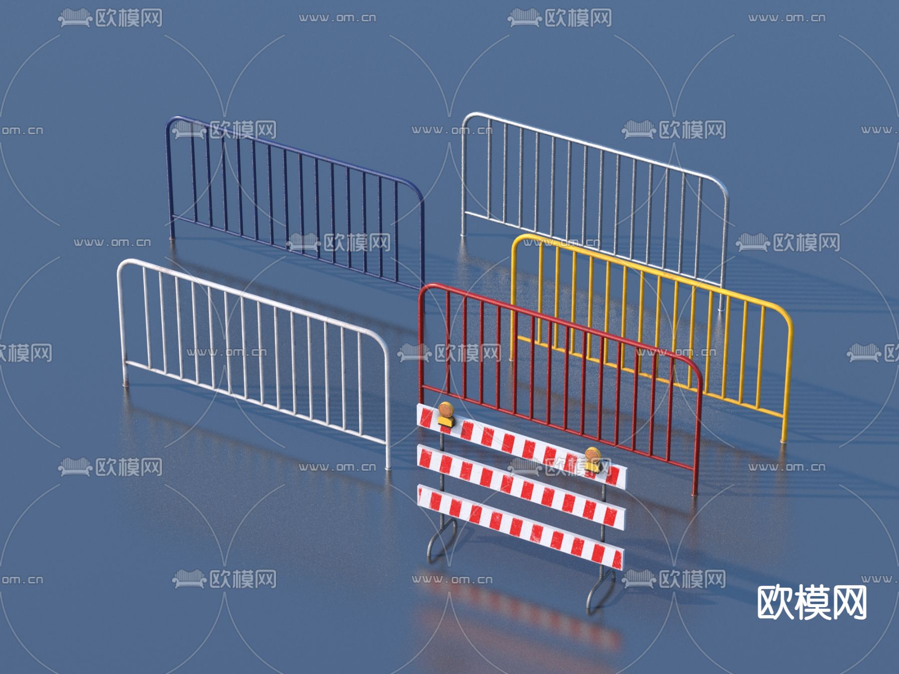 栏杆 铁栏杆 路障3d模型下载