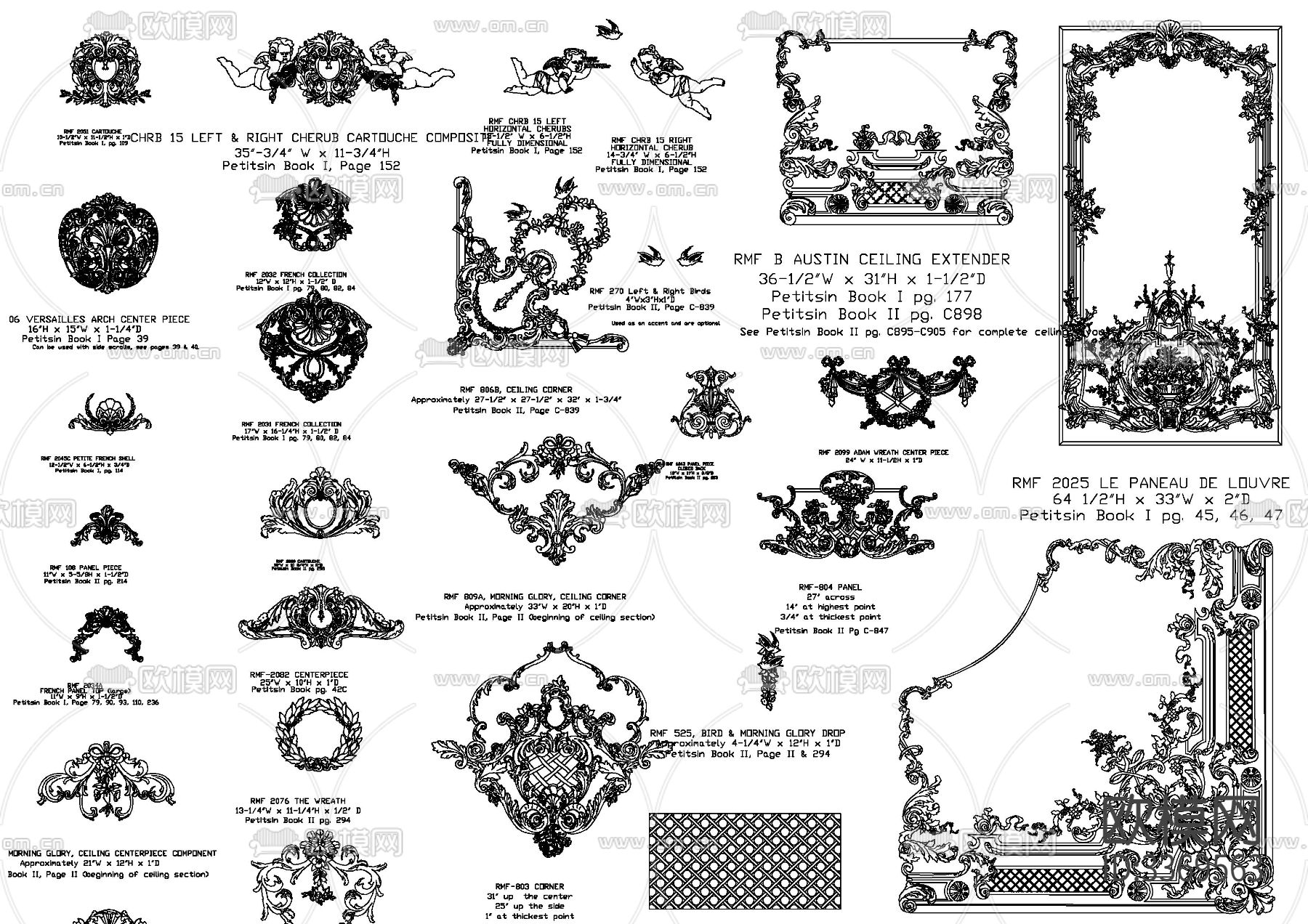 法式雕花cad图库下载（渲染图3）