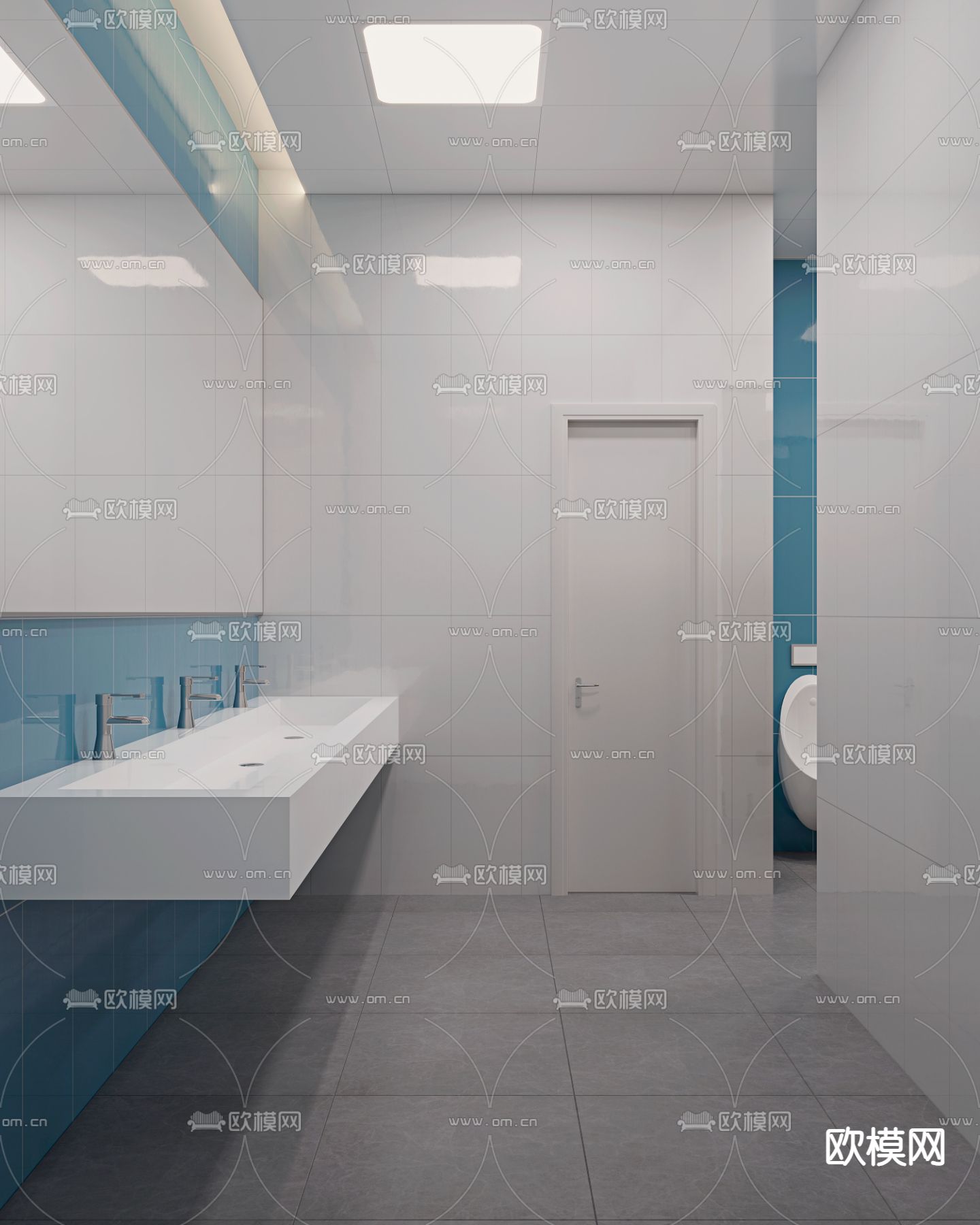 现代医院过道 走廊3d模型下载（渲染图4）