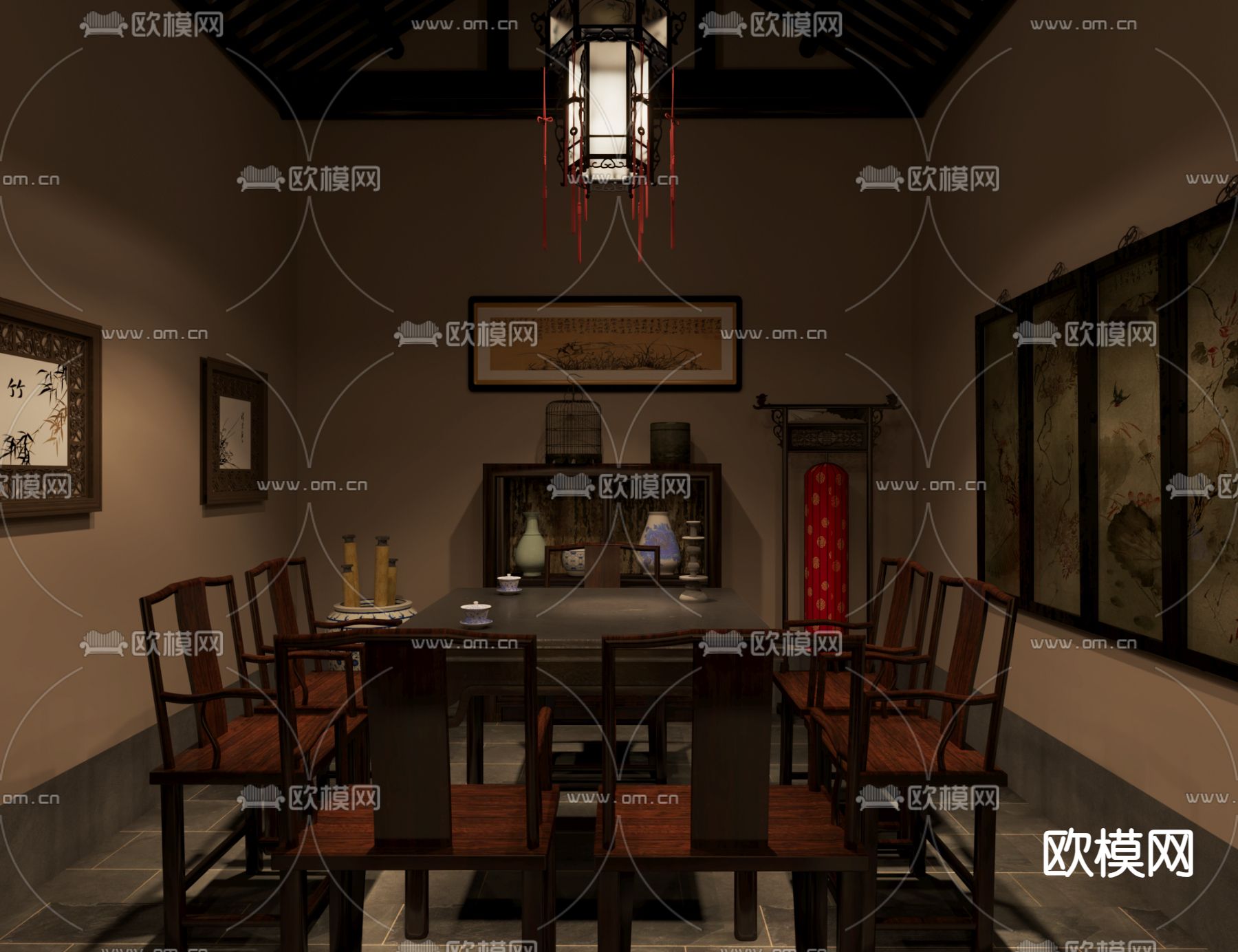 新中式剧本杀3d模型下载（渲染图2）