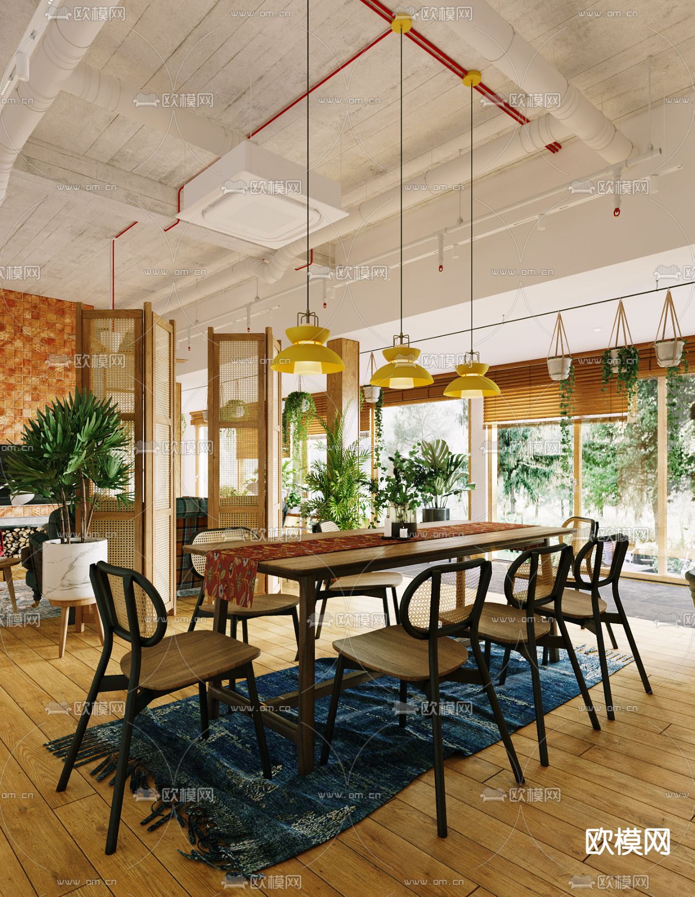 东南亚客厅3d模型下载（渲染图4）