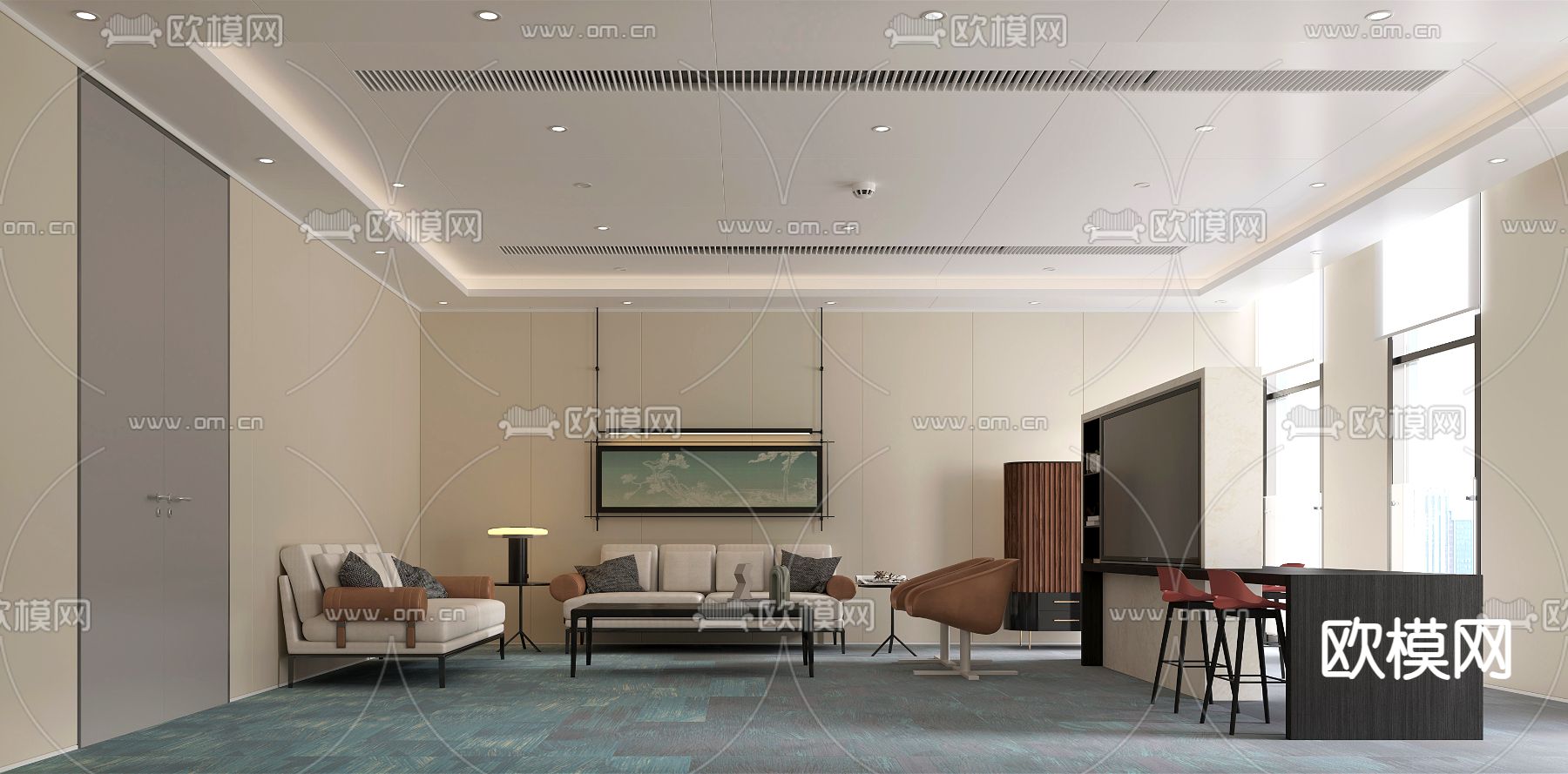 办公接待室 会客室3d模型下载