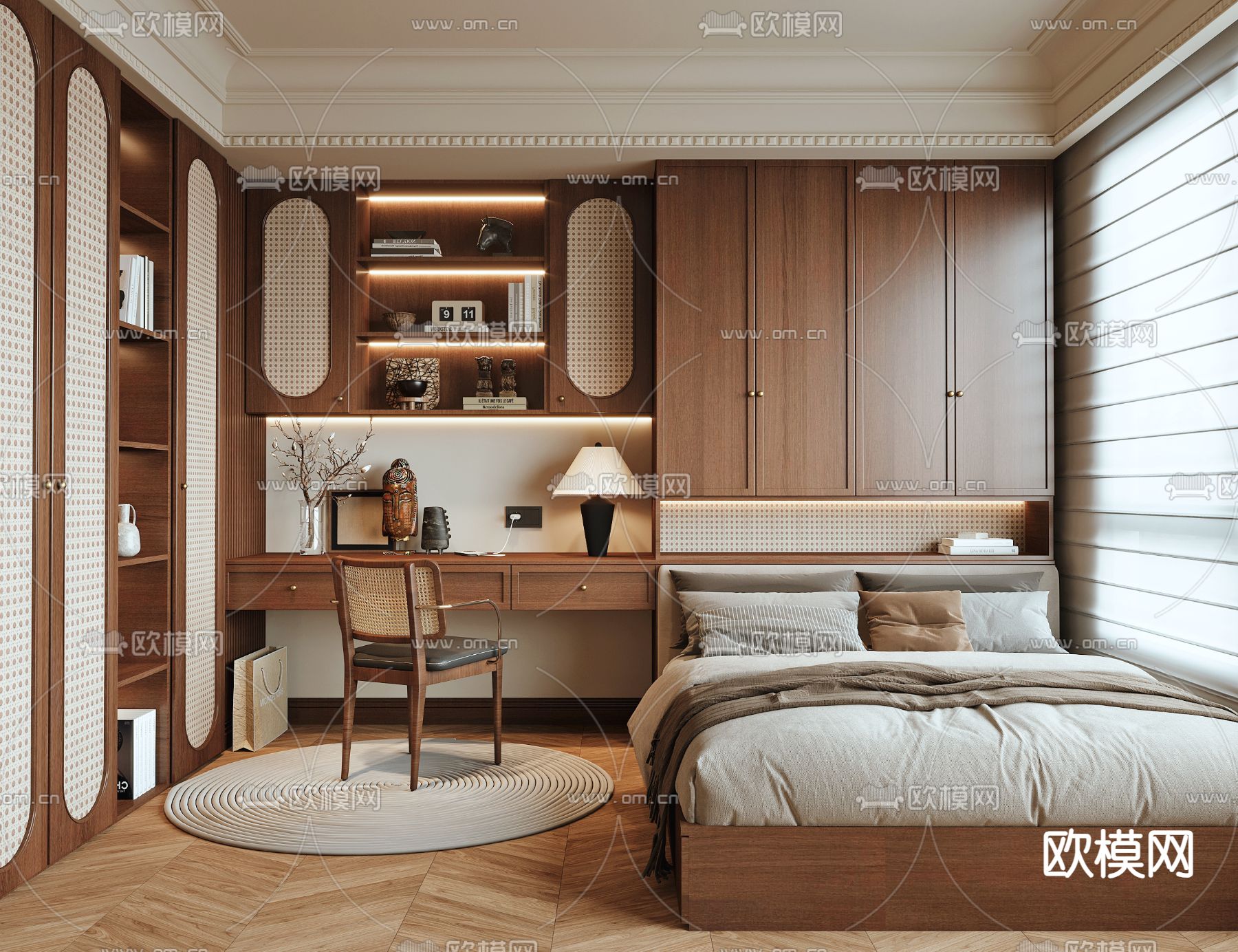 榻榻米卧室 次卧3d模型下载