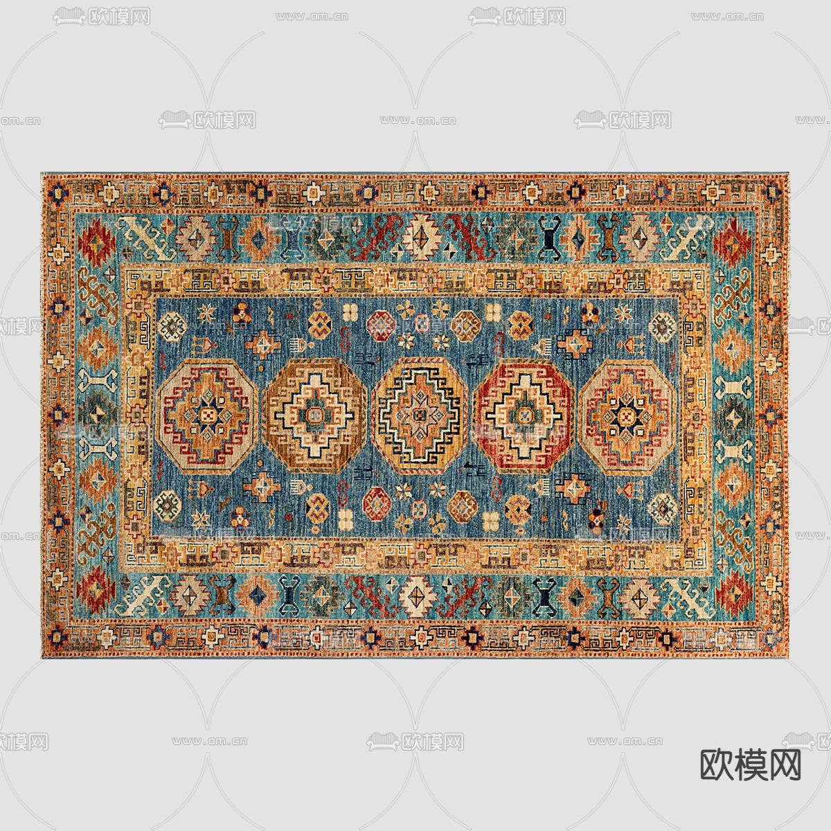 东南亚地毯 民族风地毯 复古方毯3d模型下载