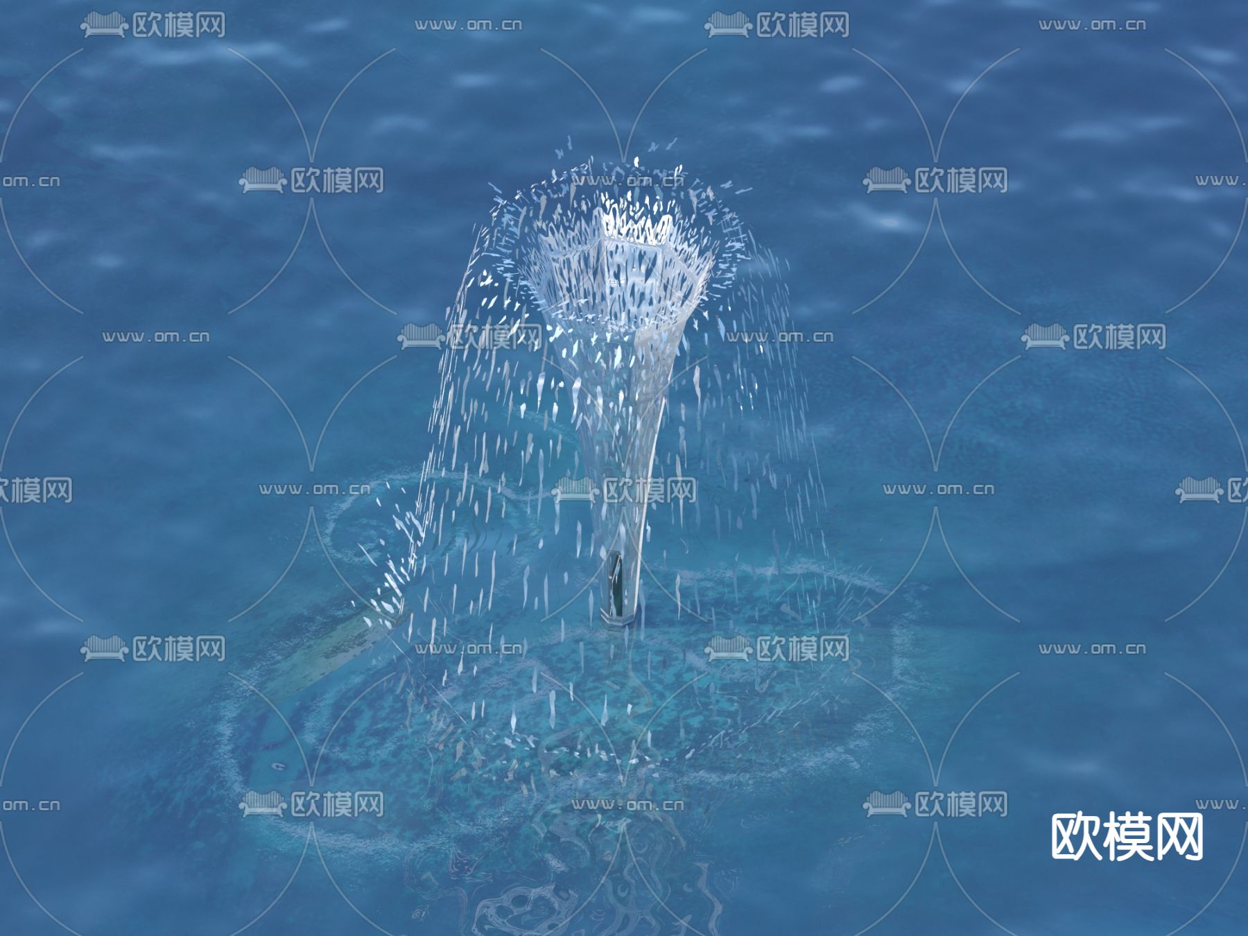 喷泉 涌泉 水景3d模型下载
