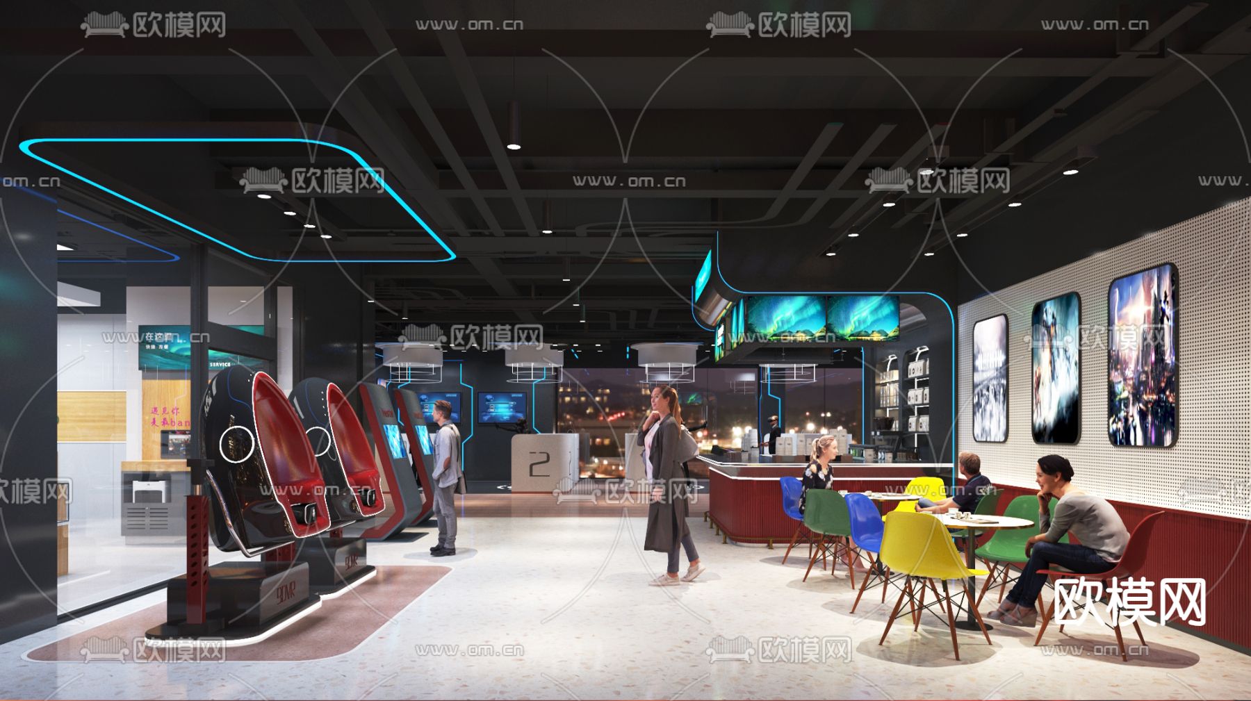 科技展厅 vr体验馆3d模型下载（渲染图2）