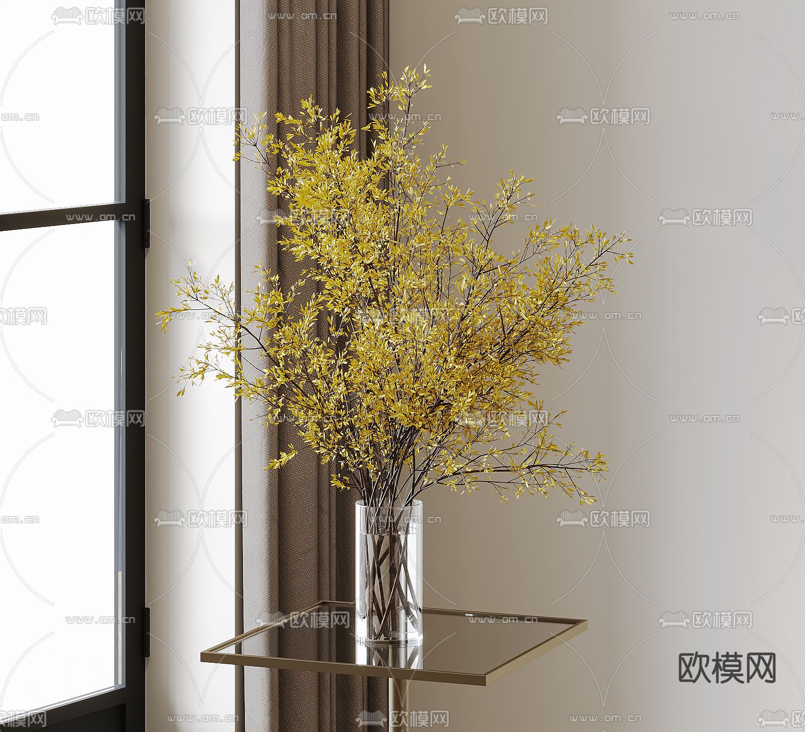 水培绿植 水生植物 黄叶3d模型下载