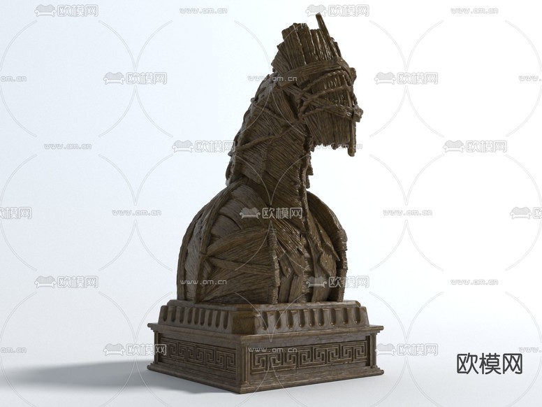 欧式雕塑 木马雕像3d模型下载