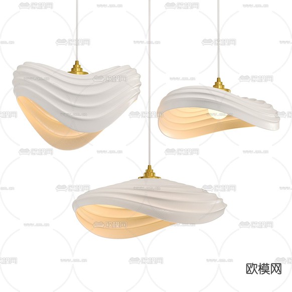 奶油风吊灯 艺术吊灯3d模型下载