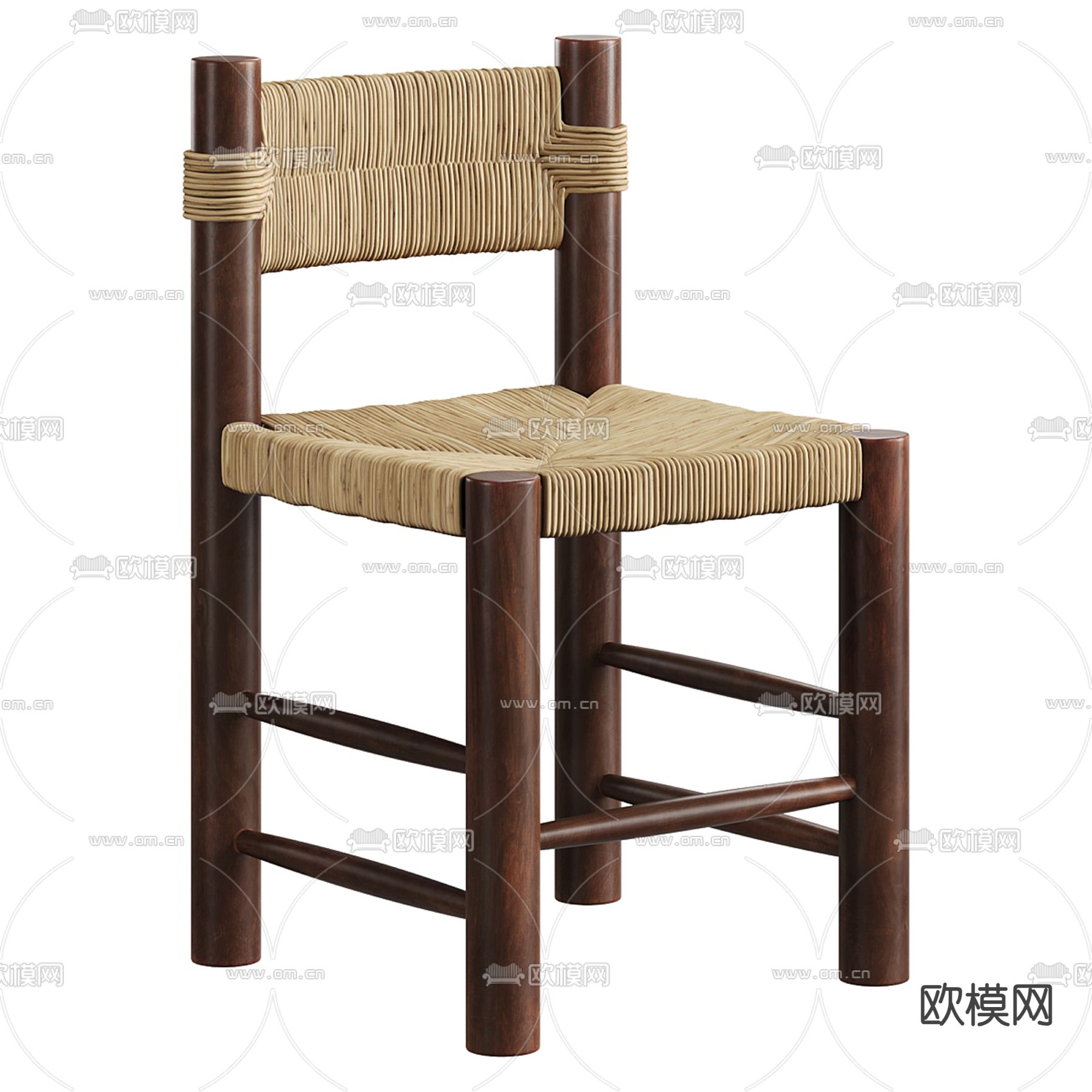 Dordogne 藤编单椅3d模型下载（渲染图1）