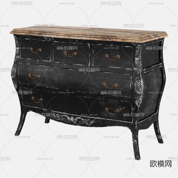 美式玄关柜 端景柜3d模型下载
