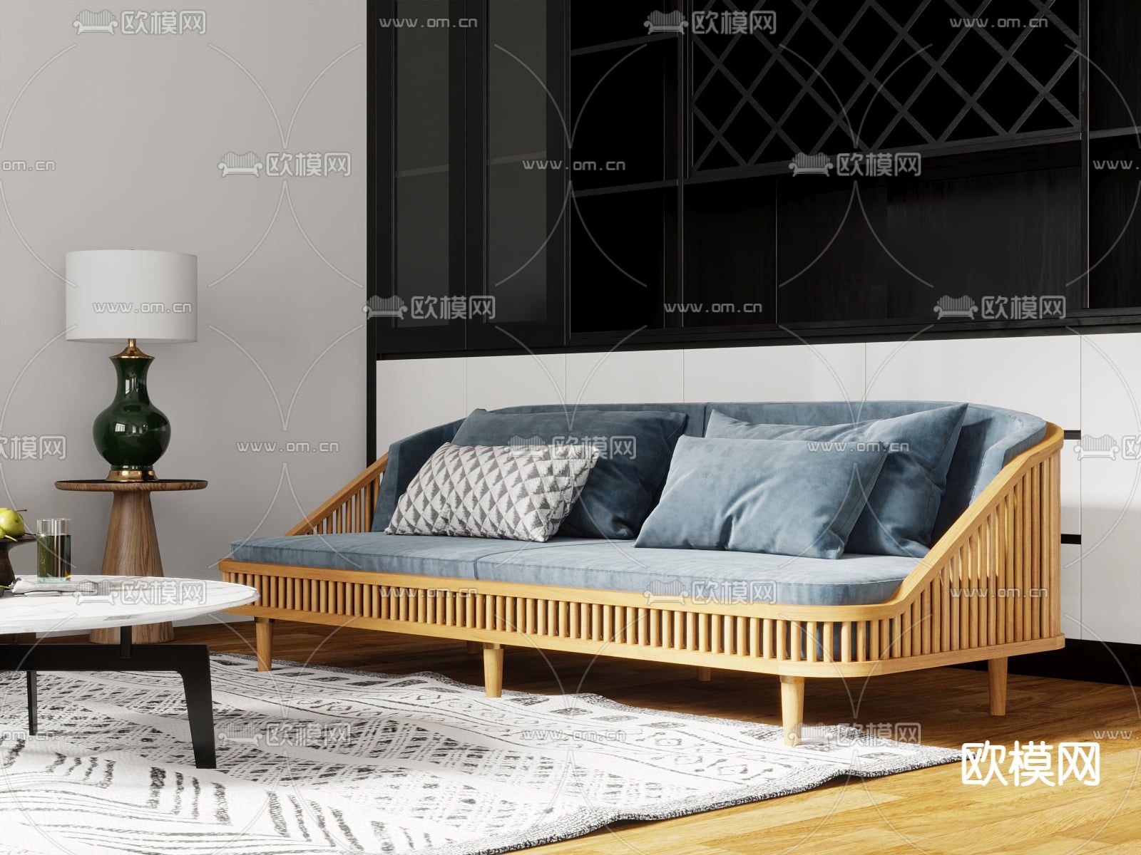 双人沙发3d模型下载（渲染图1）