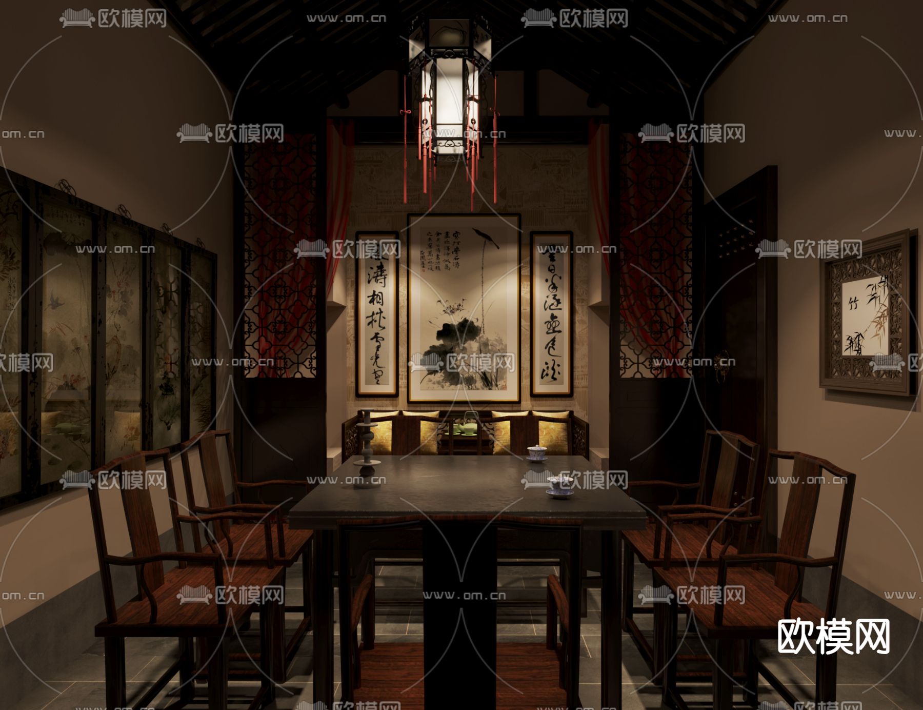 新中式剧本杀3d模型下载（渲染图1）