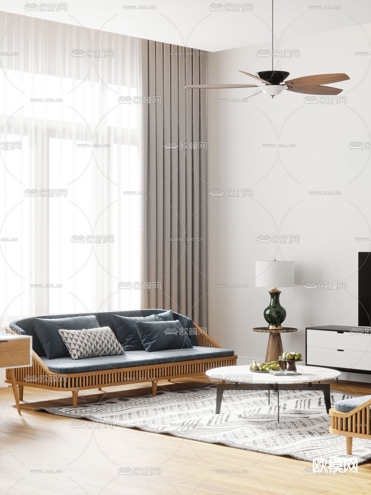 双人沙发3d模型下载（渲染图2）