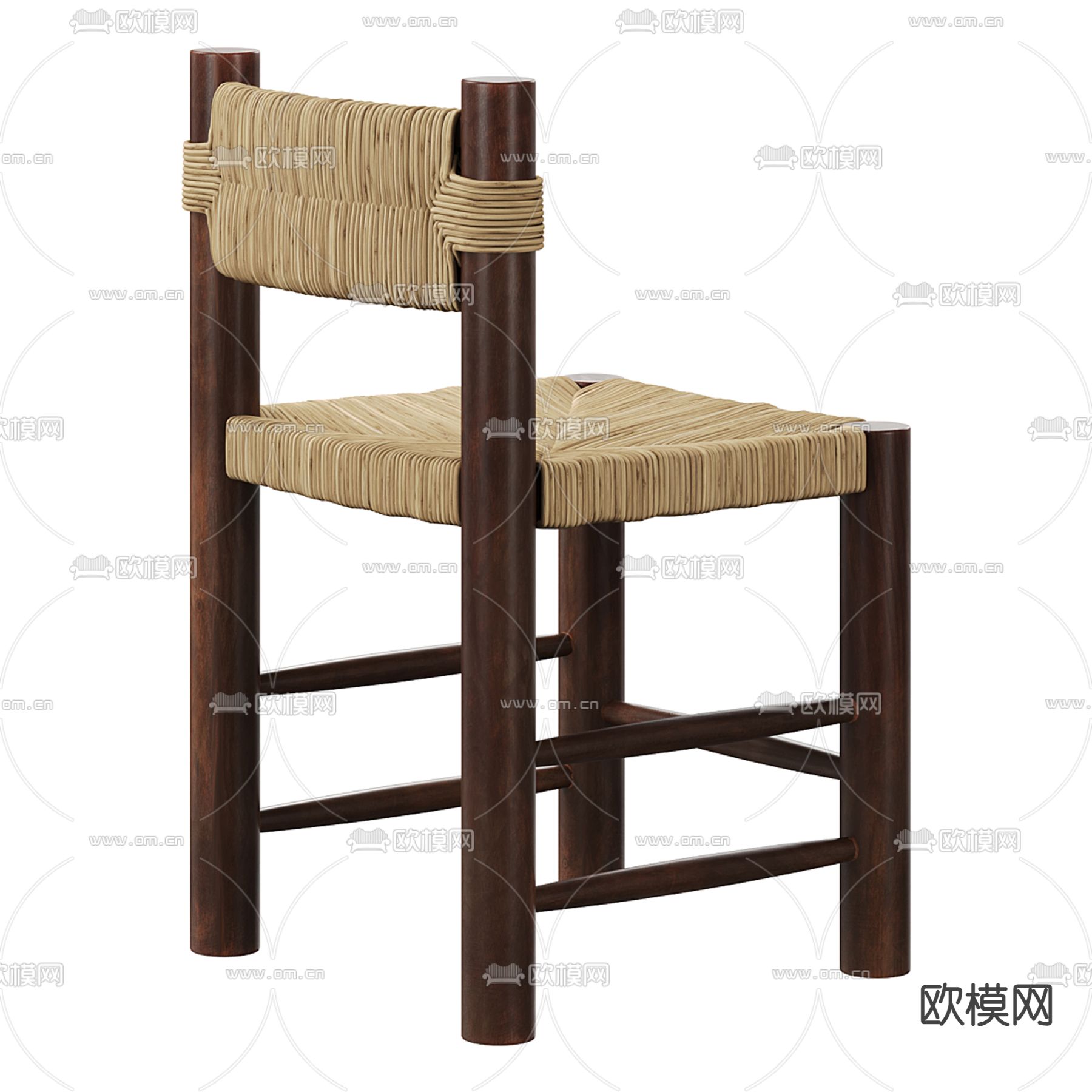 Dordogne 藤编单椅3d模型下载（渲染图2）