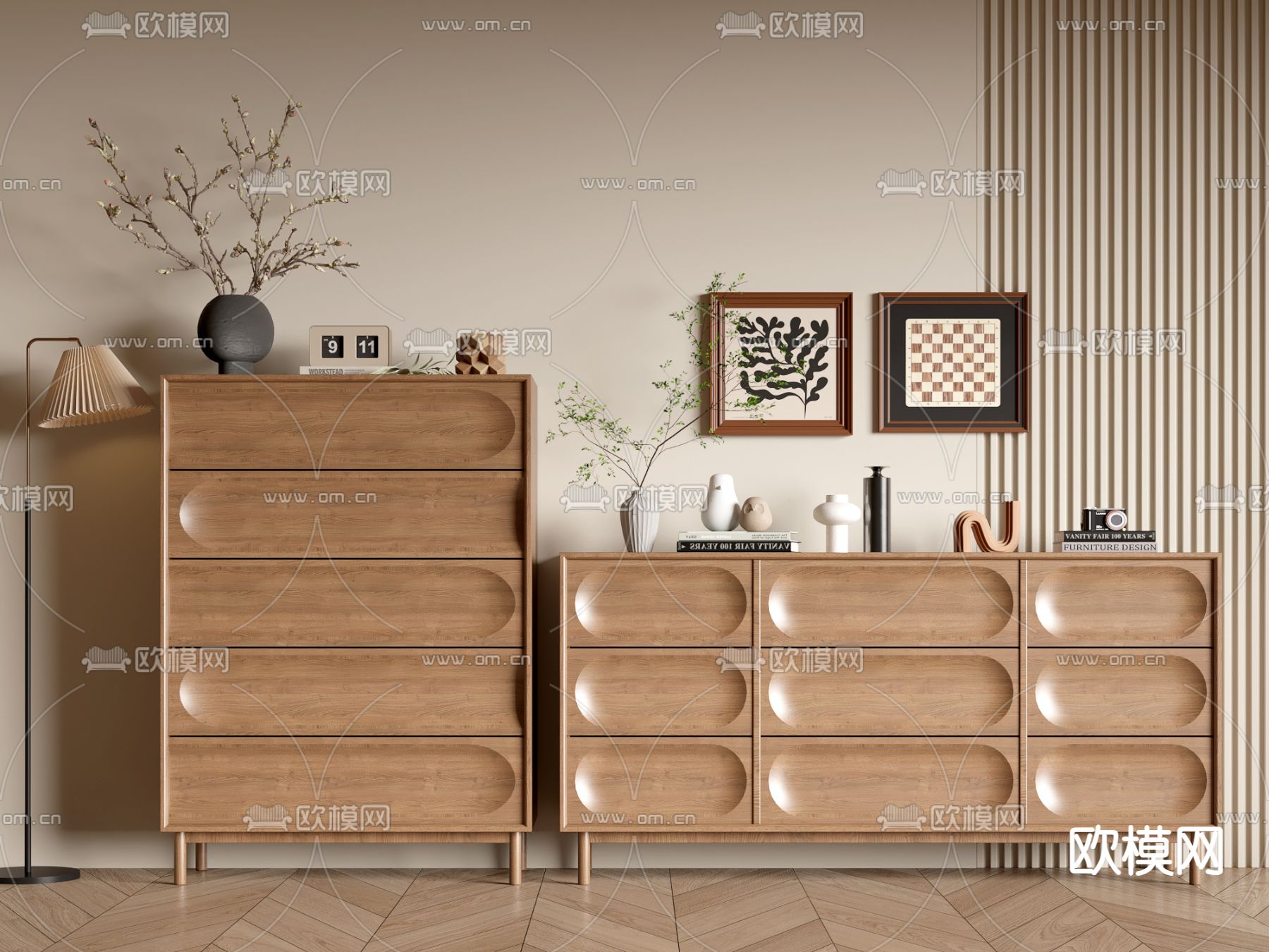 北欧五斗柜 玄关柜3d模型下载