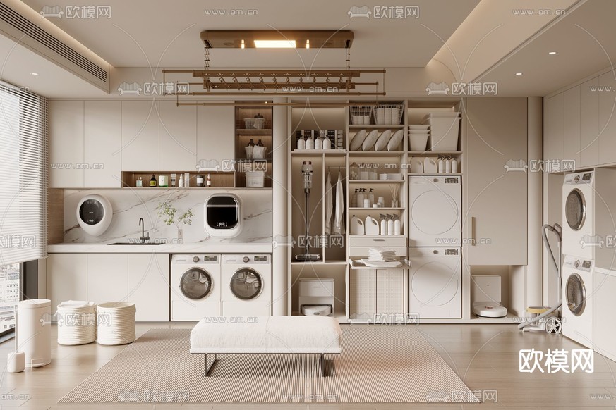 现代洗衣房 家政间3d模型下载