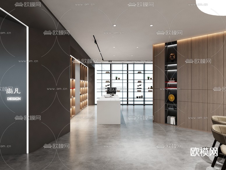 装饰公司门厅 展厅3d模型下载(渲染图1)