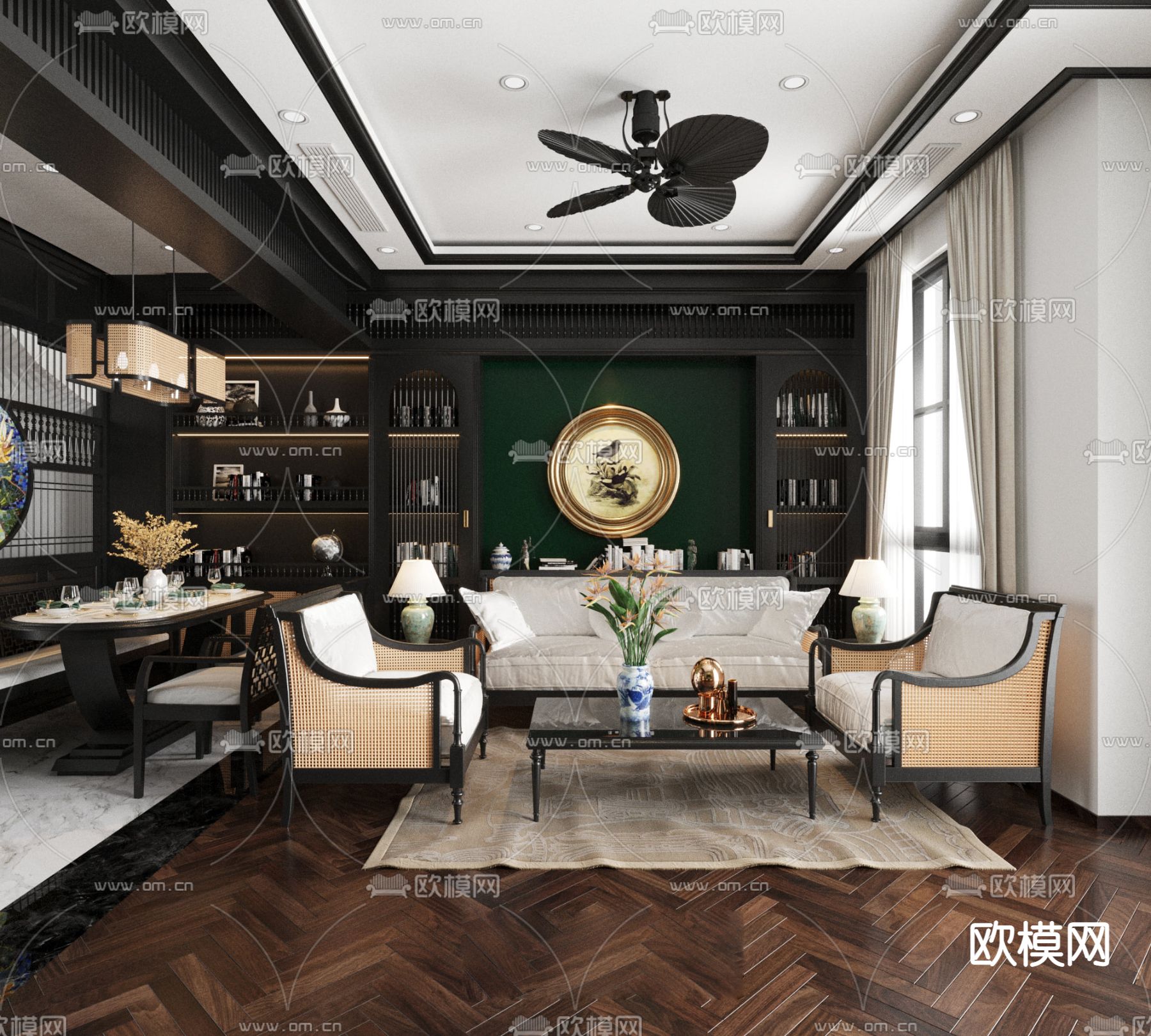 北欧客厅3d模型下载（渲染图2）