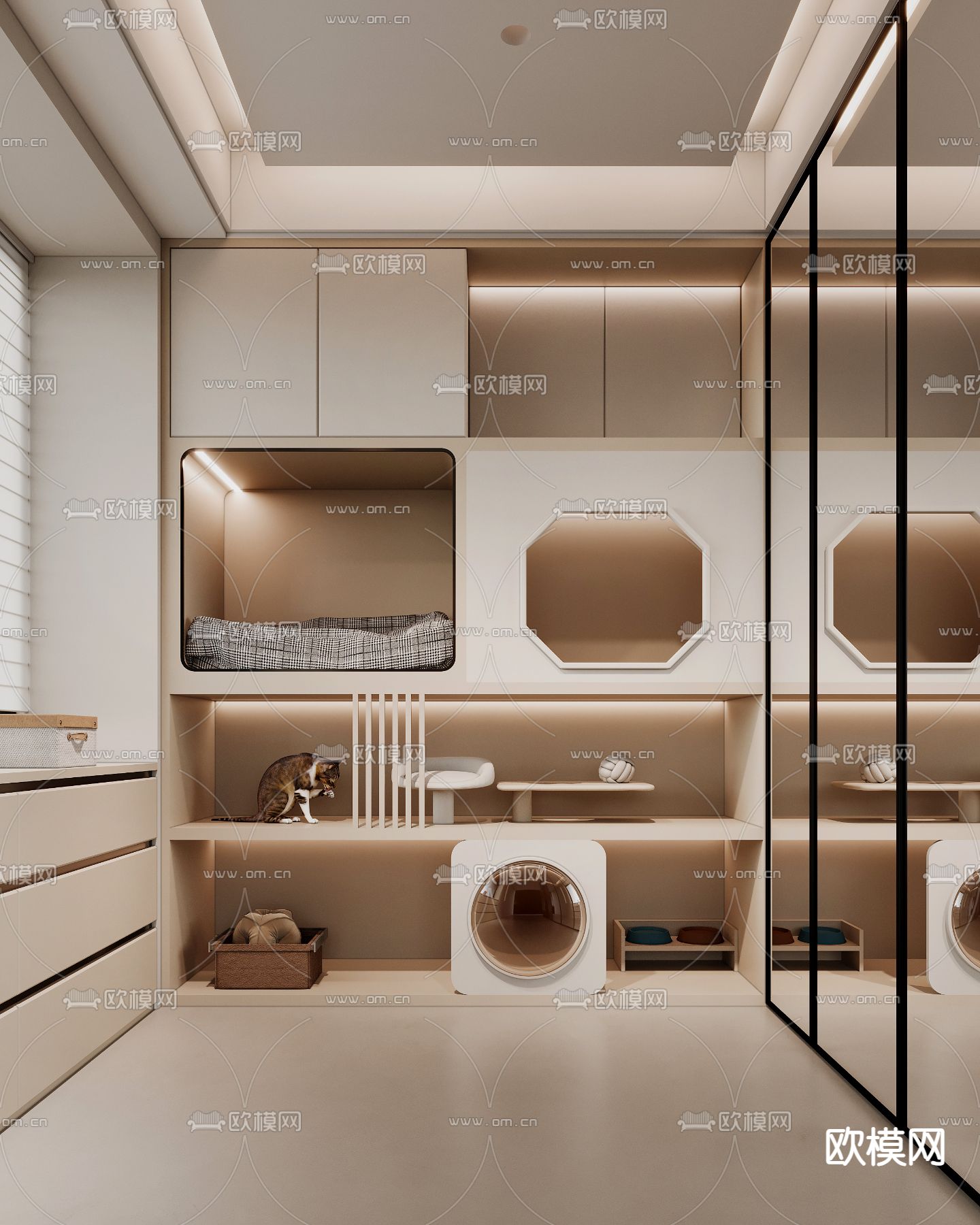 猫舍 猫抓柱 猫屋3d模型下载