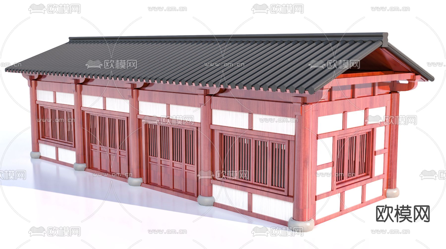 中式古建 厢房 书院3d模型下载