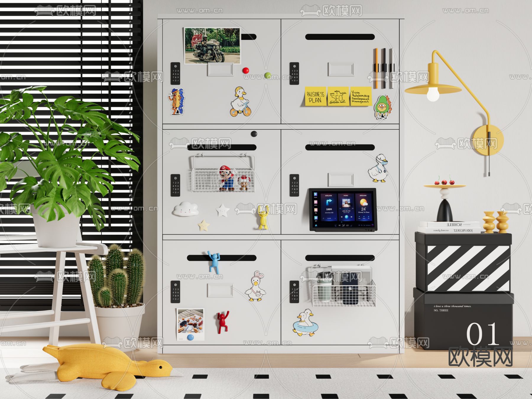 铁皮储物柜 文件柜3d模型下载