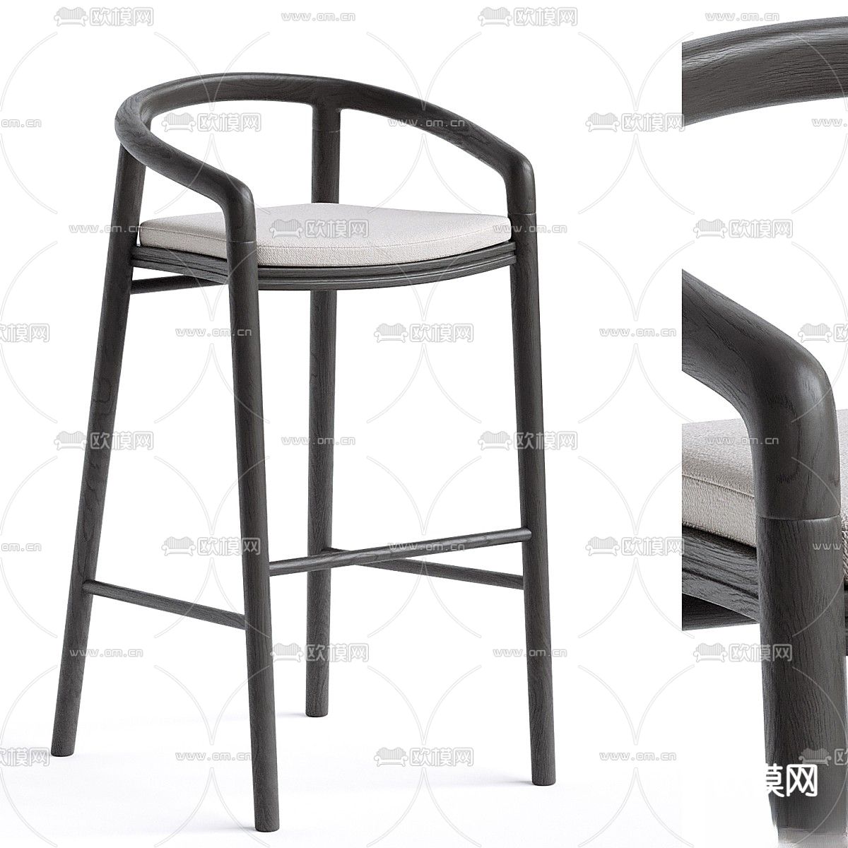 Manutti 吧椅 吧凳 高脚凳3d模型下载（渲染图4）