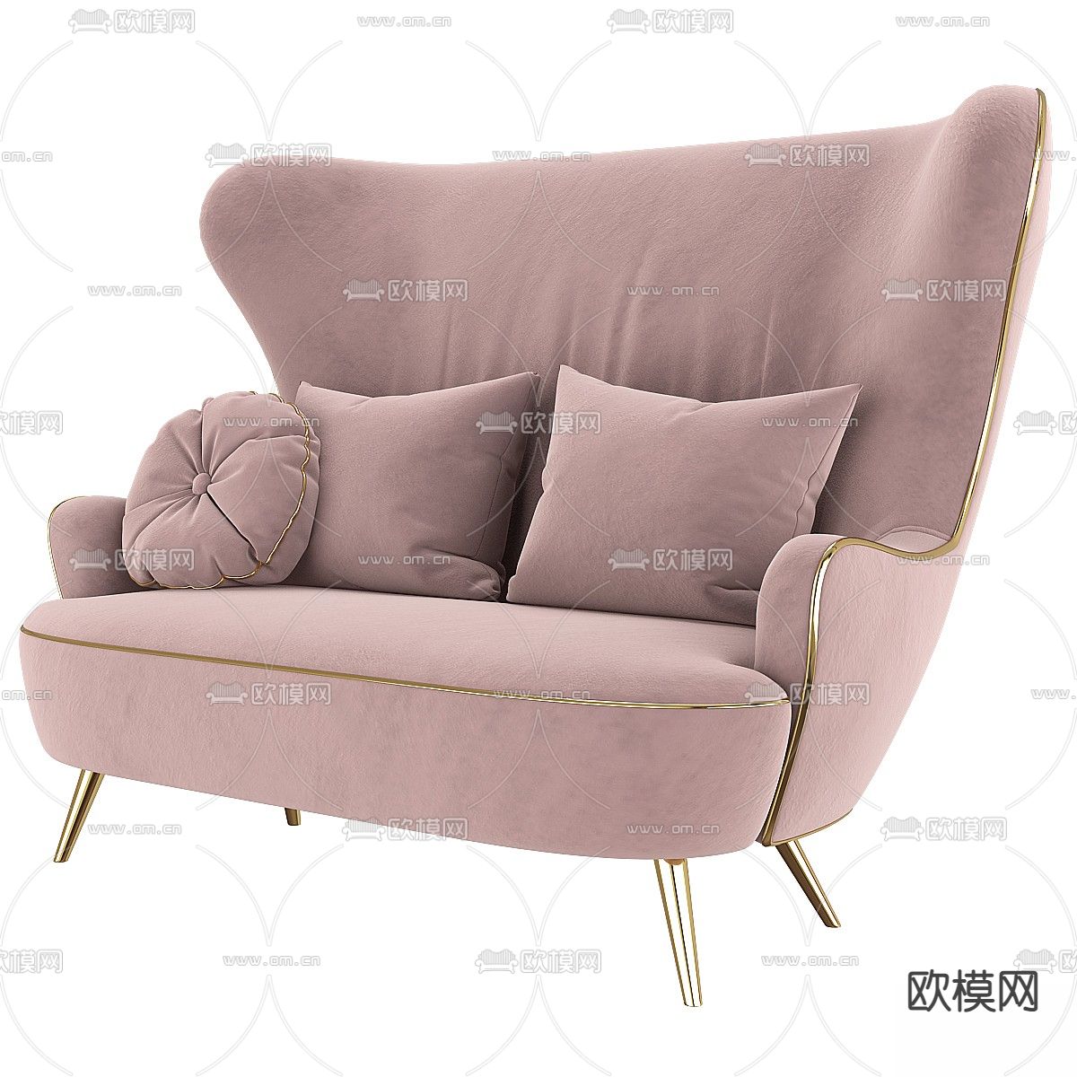 双人沙发 软体沙发3d模型下载（渲染图4）