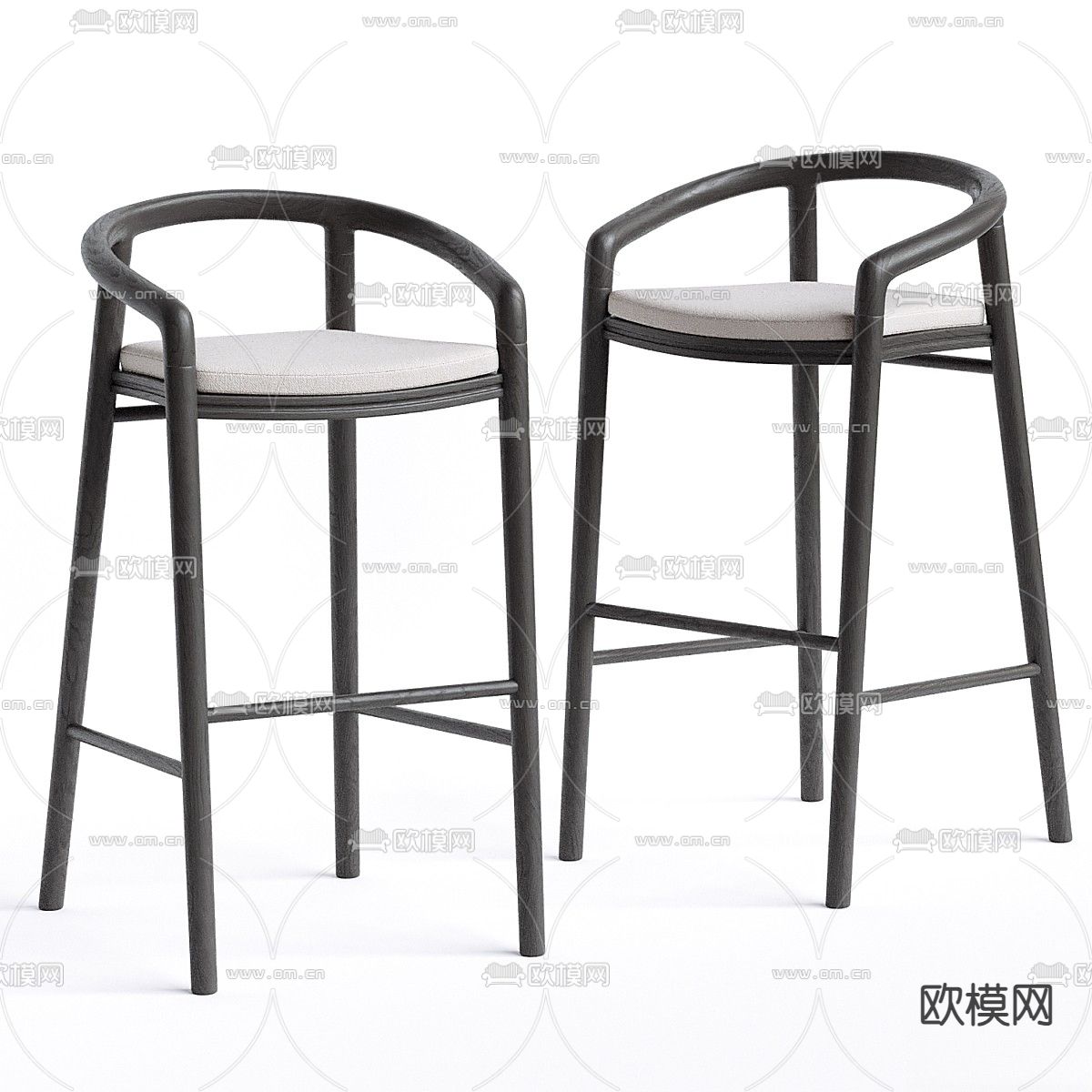 Manutti 吧椅 吧凳 高脚凳3d模型下载（渲染图1）