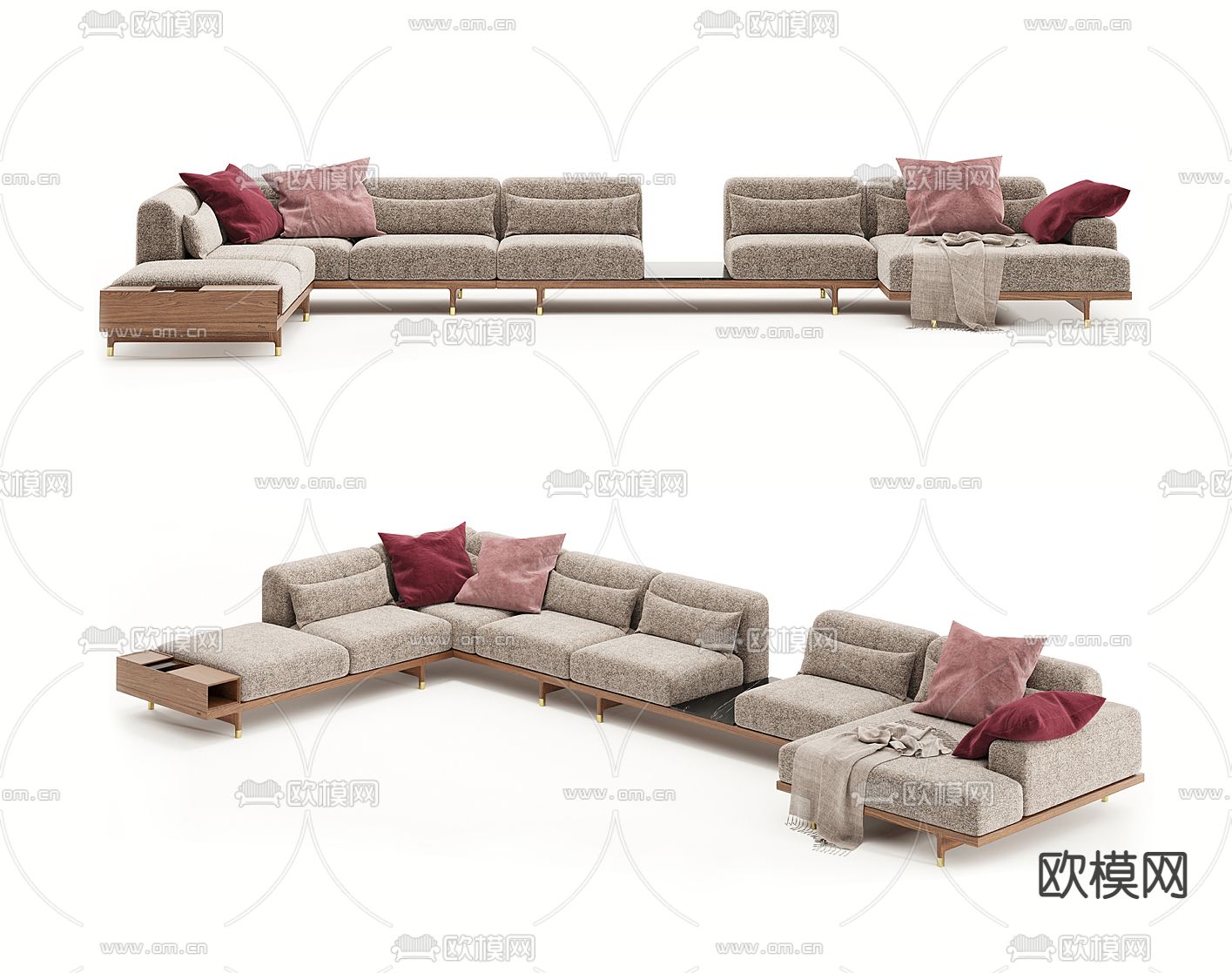 Porada 转角沙发 休闲沙发3d模型下载（渲染图1）