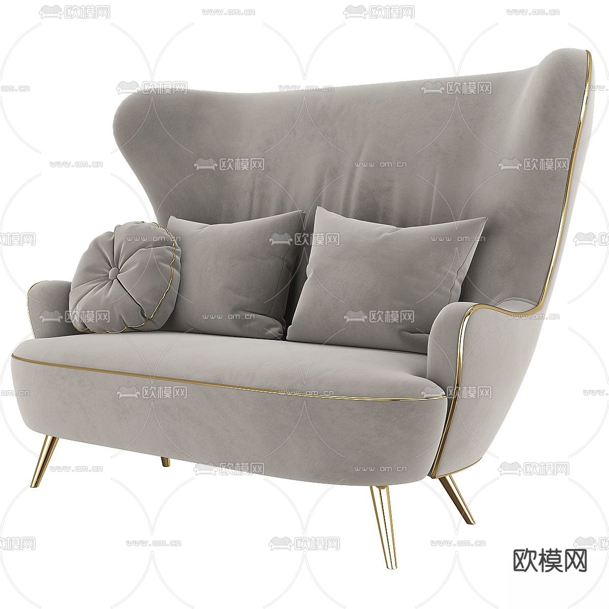 双人沙发 软体沙发3d模型下载（渲染图5）