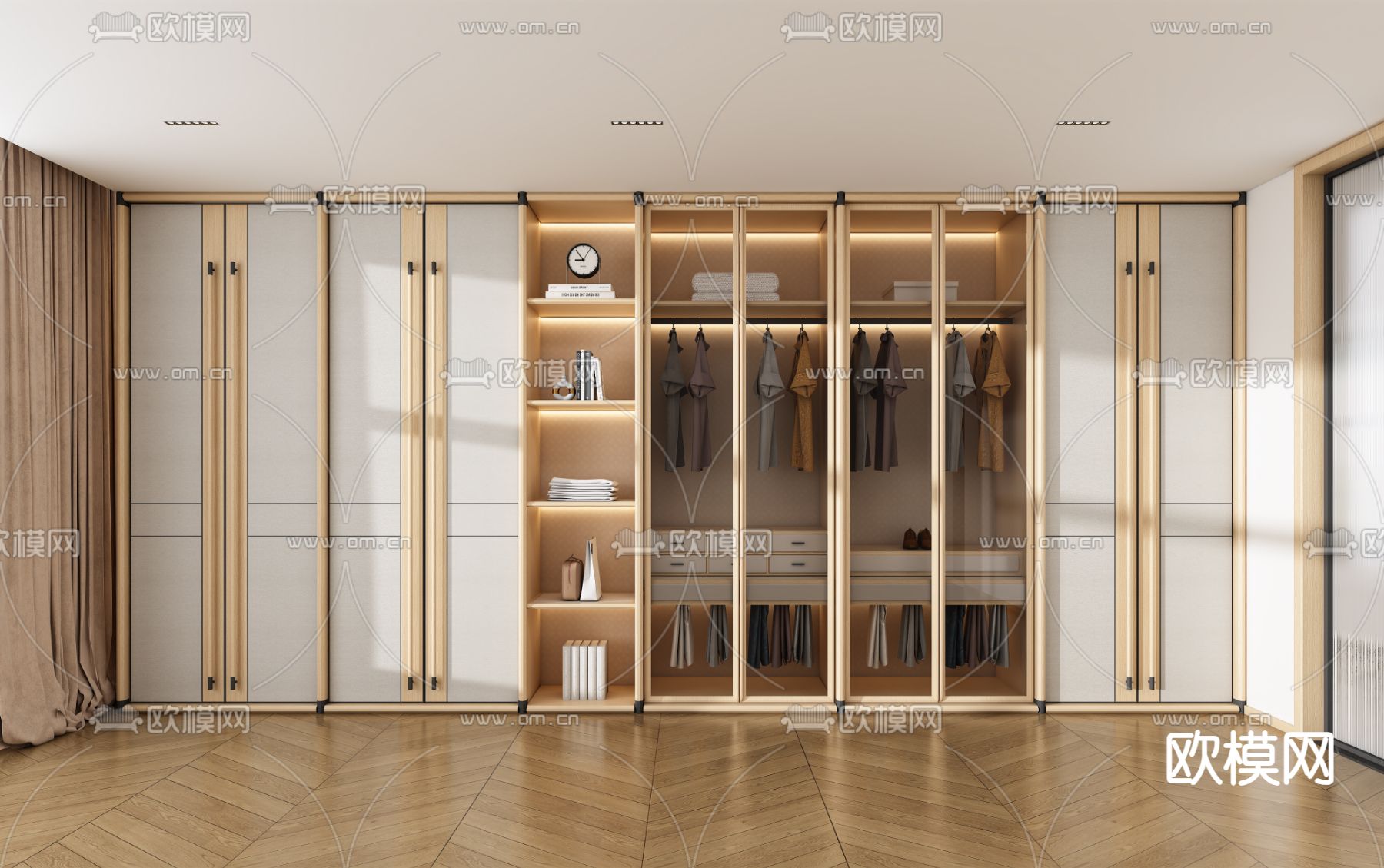 轻奢衣柜 衣橱3d模型下载